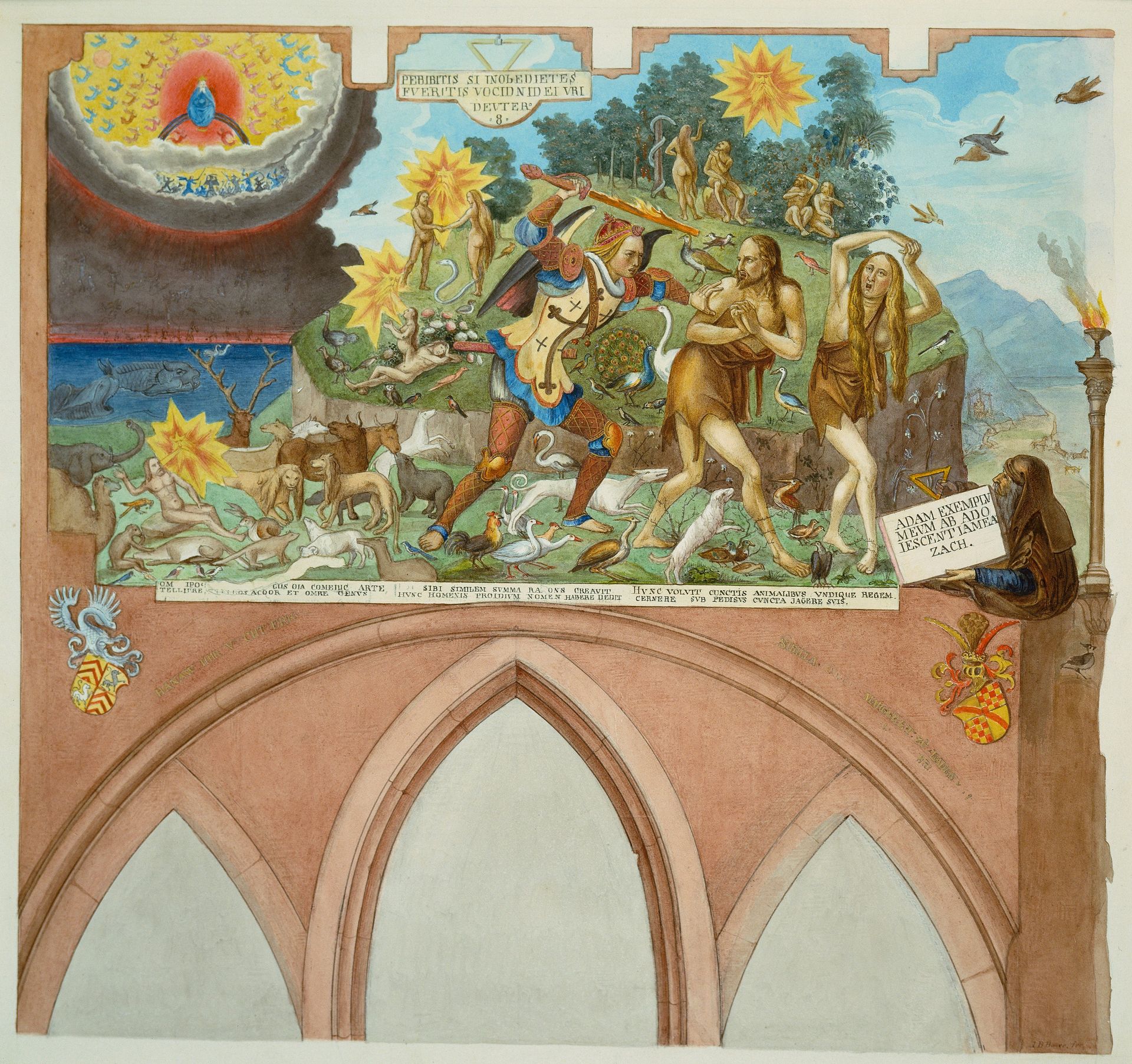 Ratgebs Szenen aus der Genesis im Karmeliterkloster in Frankfurt am Main by Johann Balthasar Bauer
