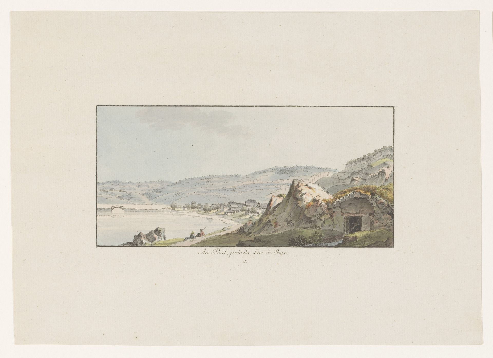 Gezicht op Pout bij het Lac de Joux by Johann Ludwig Aberli