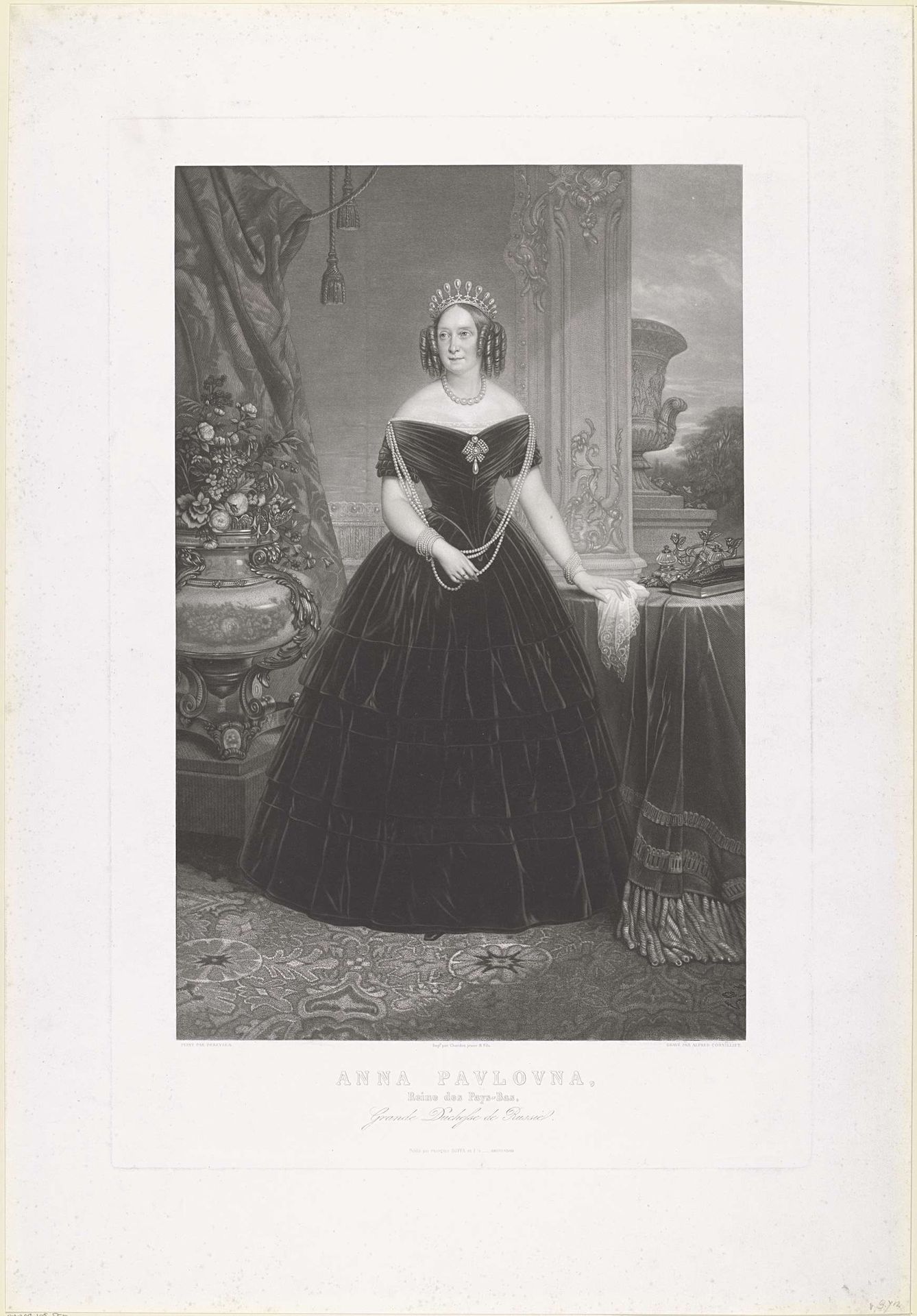 Portret van Anna Paulowna Romanowa by Jean Baptiste Alfred Cornilliet