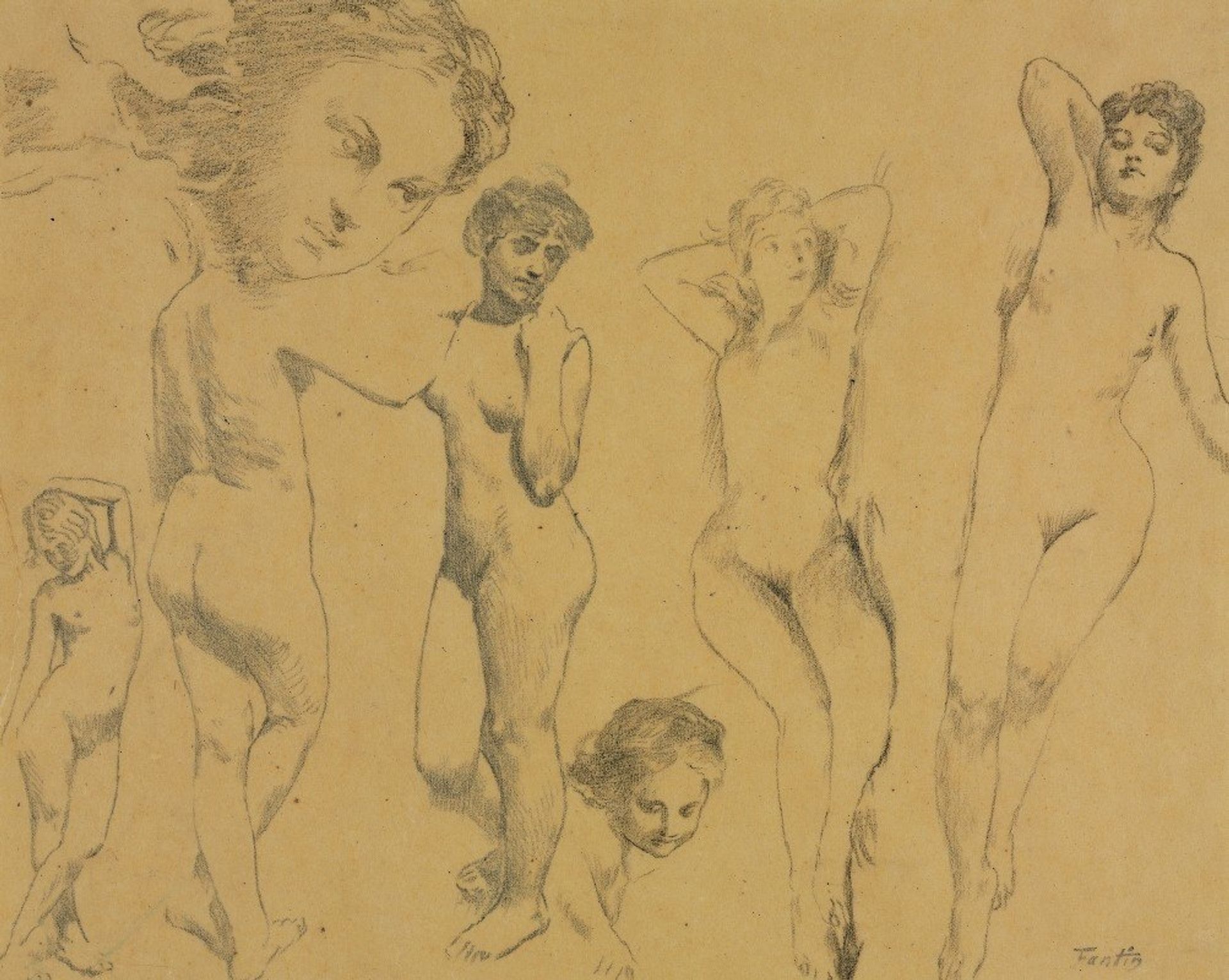 Studies of Female Nudes by Henri Fantin-Latour