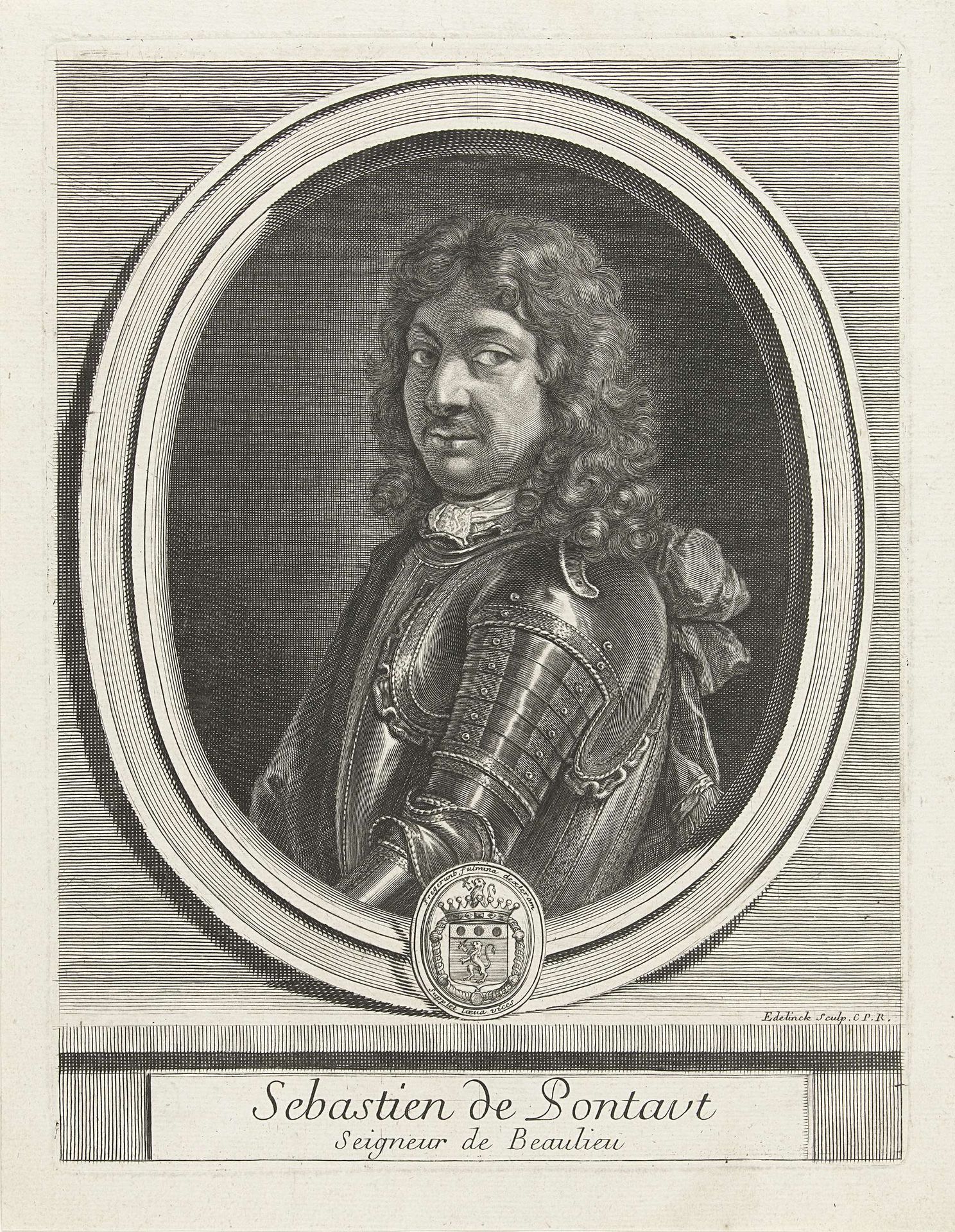 Portret van Sébastien de Pontaut by Gérard Edelinck