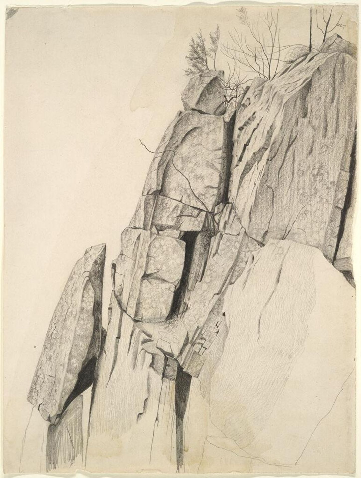A Rocky Cliff by Henry Farrer