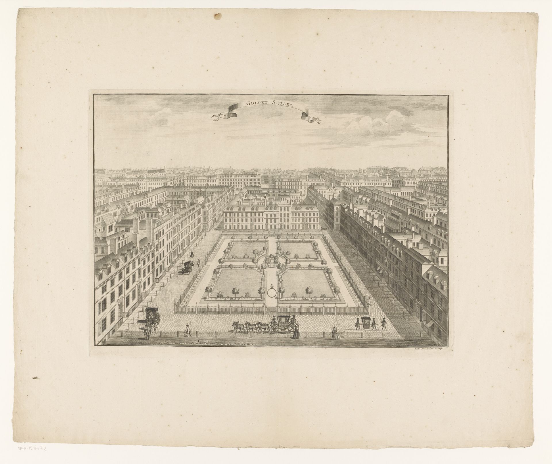 Gezicht op Golden Square in Soho Londen by Sutton Nicholls