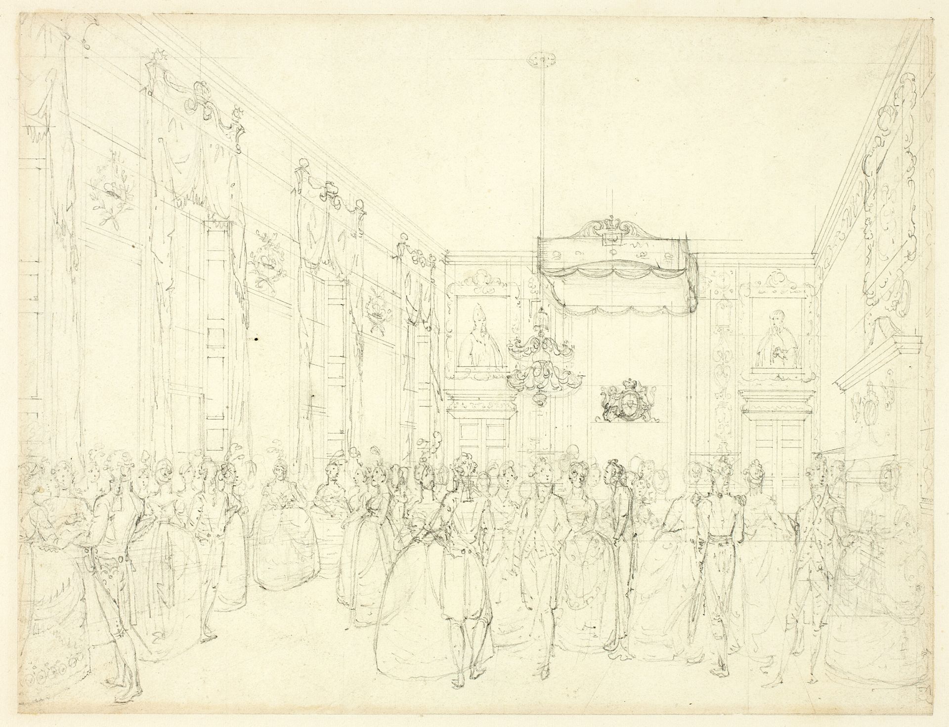 Study for Drawing Room, St. James, from Microcosm of London by Augustus Charles Pugin