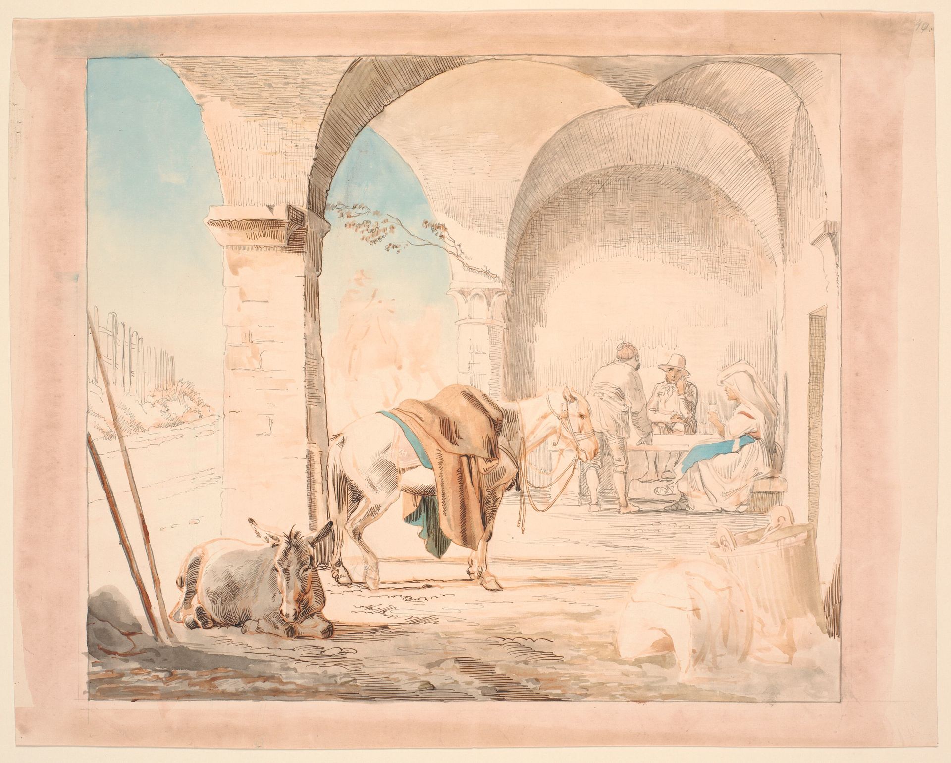 Scene fra et osteri by Johan Thomas Lundbye