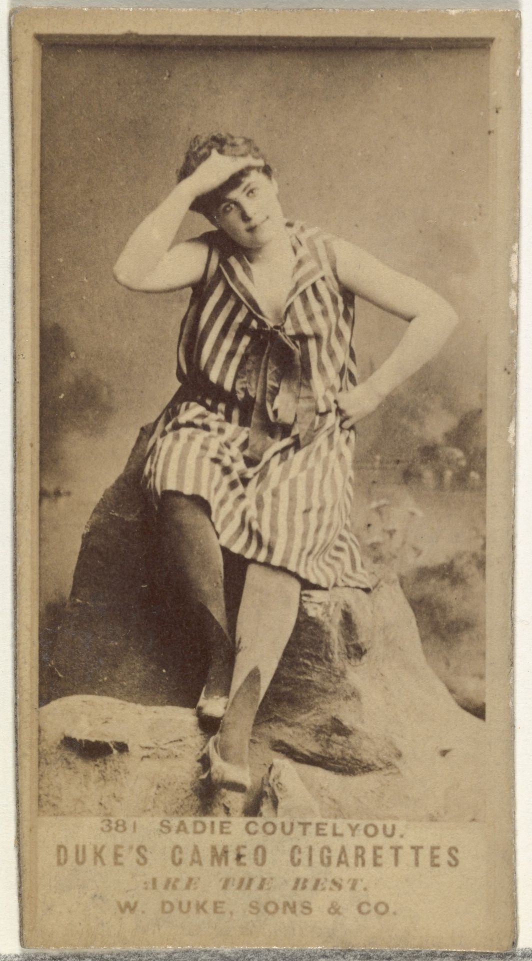 Card Number 381, Sadie Coutelyou, from the Actors and Actresses series (N145-5) issued by Duke Sons & Co. to promote Cameo Cigarettes by W. Duke, Sons & Co.