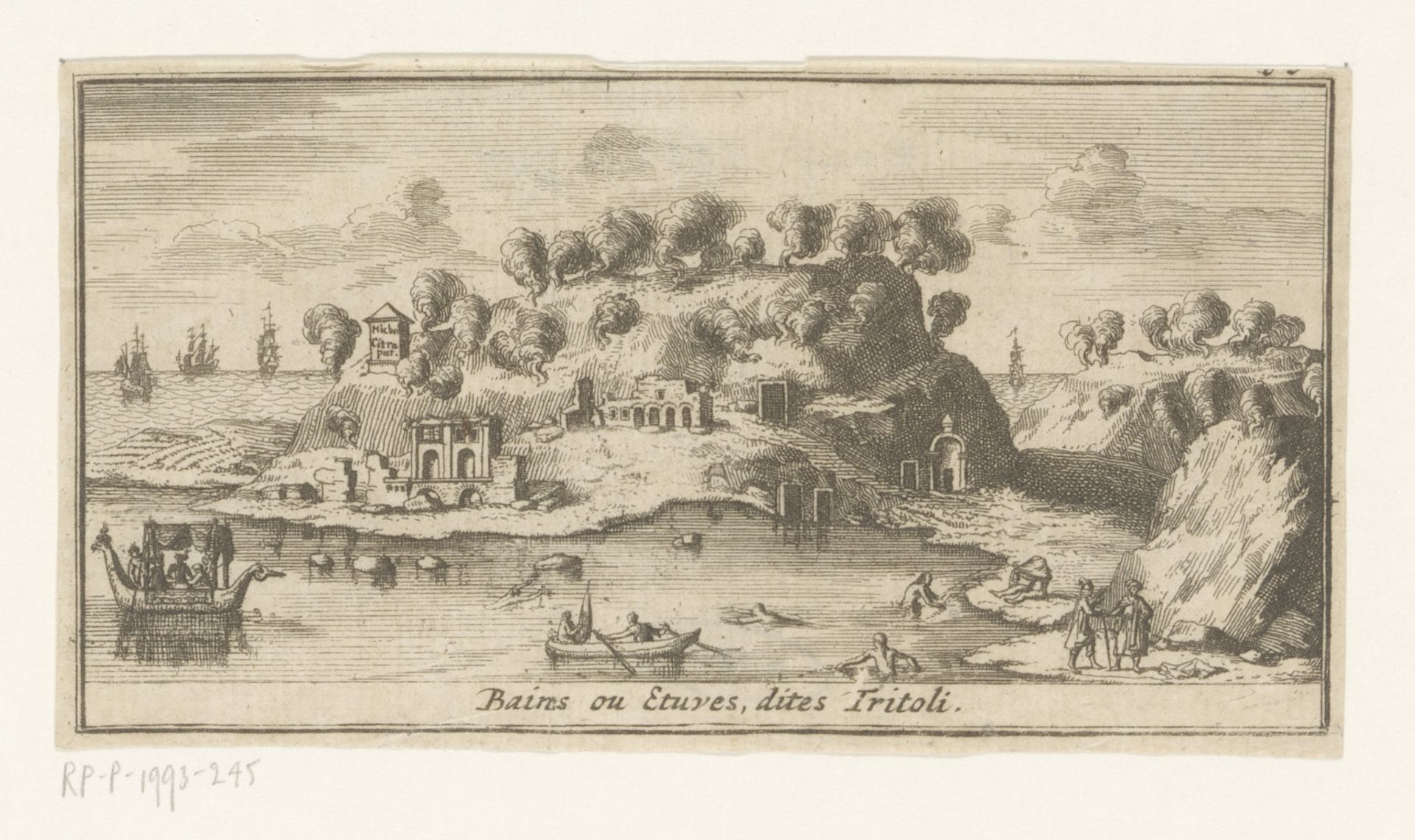 Romeinse zwavelbaden by Pieter van der (I) Aa