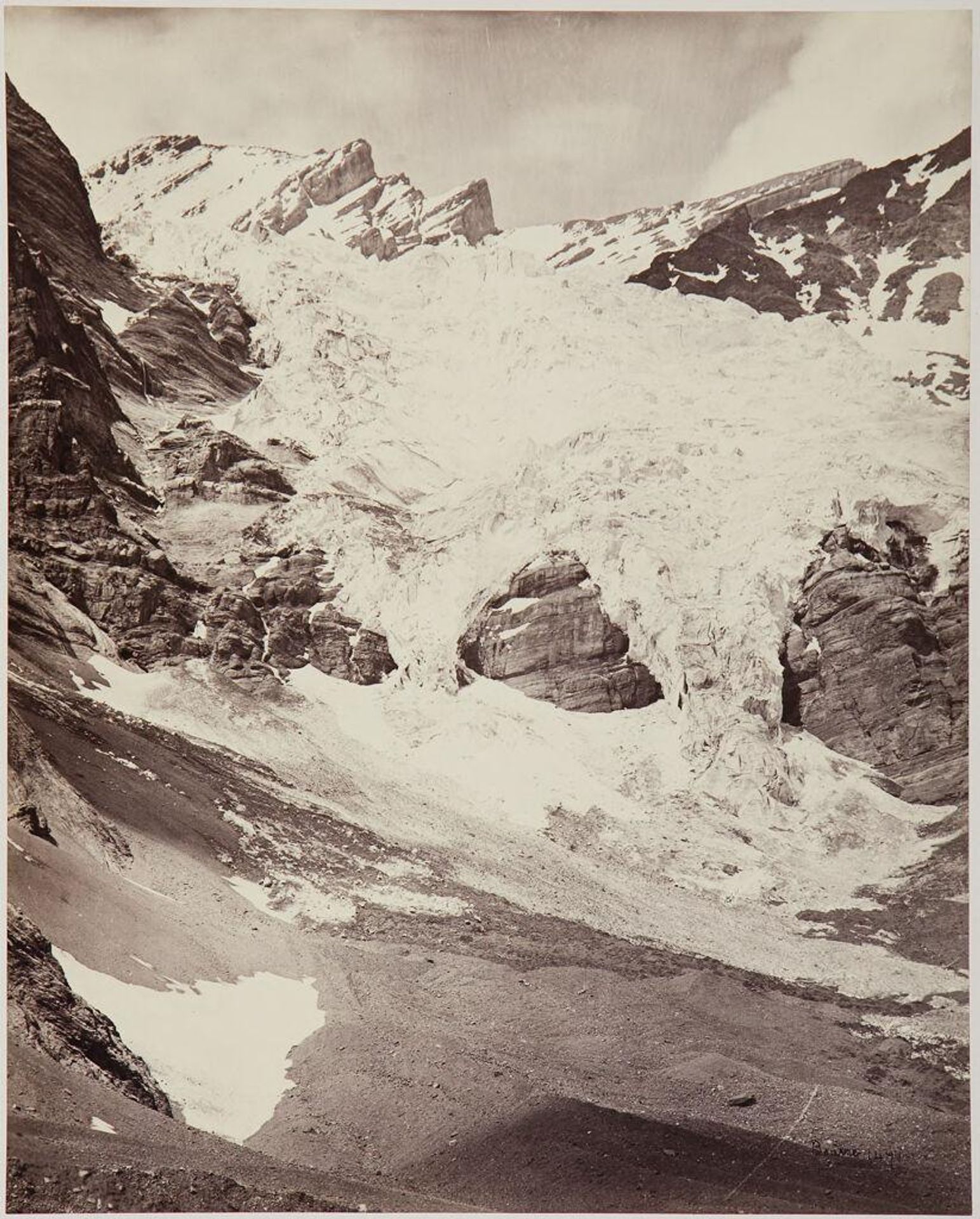 Kulu, Spiti; Glacier, Below the Manirung Pass by Samuel Bourne