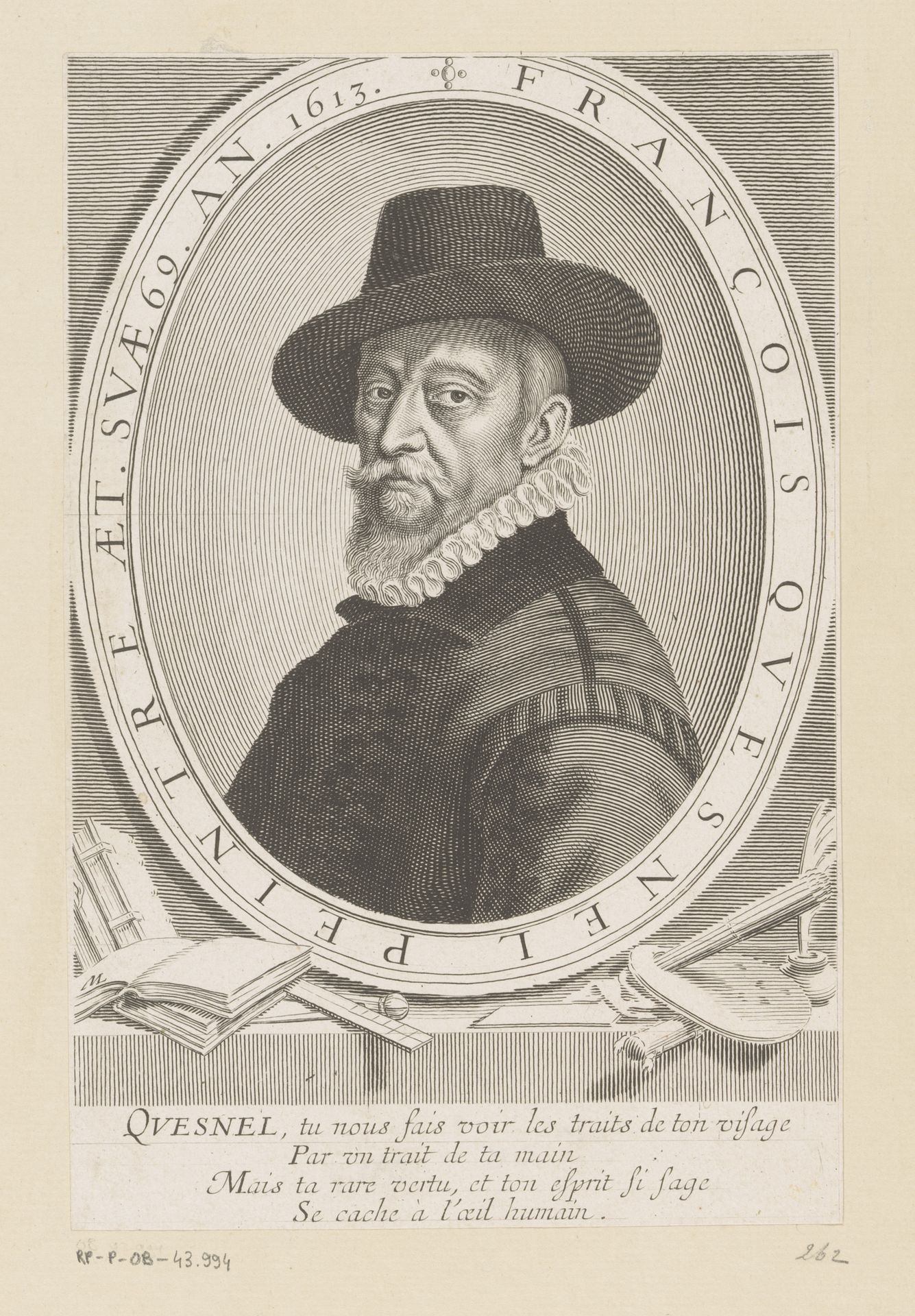Portret van Francois (I) Quesnel by Michel Lasne