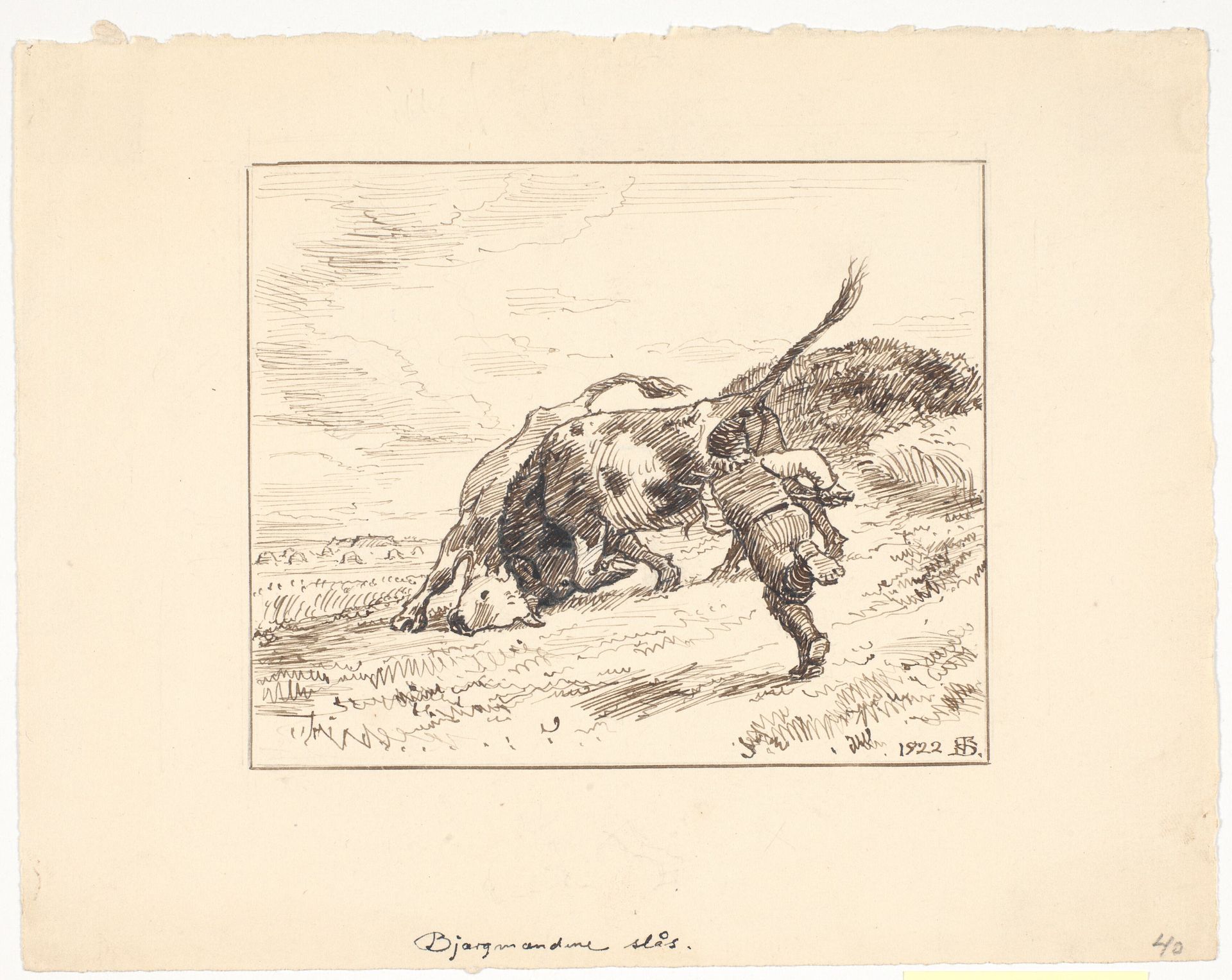 Bjergmændene slaas by Niels Skovgaard