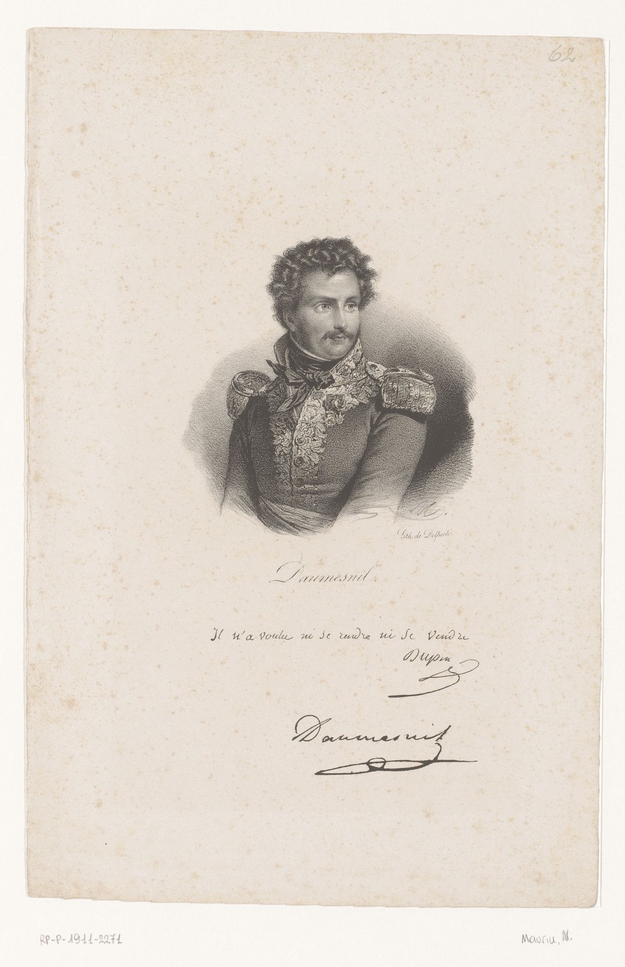 Portret van Pierre Daumesnil by Nicolas Maurin