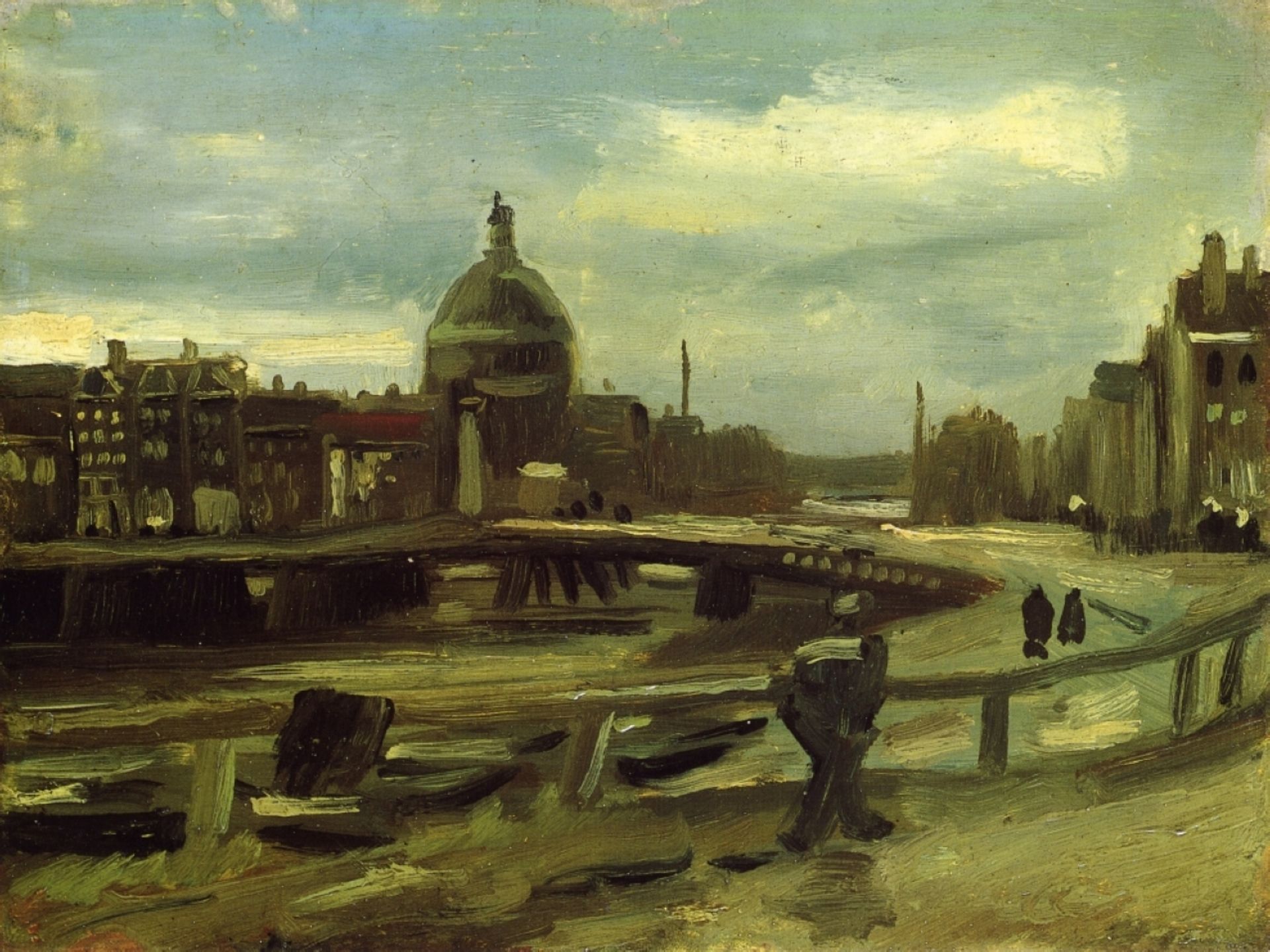 View on the Singel in Amsterdam by Vincent van Gogh