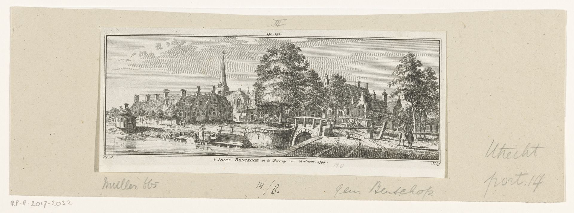 Gezicht op Benschop, 1744 by Hendrik Spilman