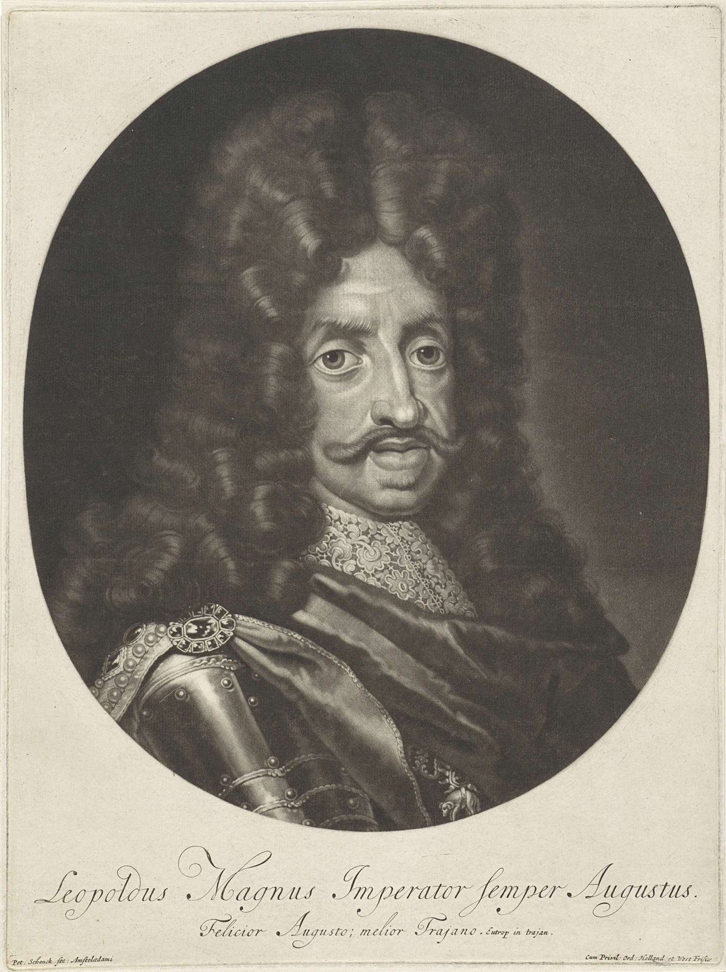 Portret van keizer Leopold I by Pieter Schenk