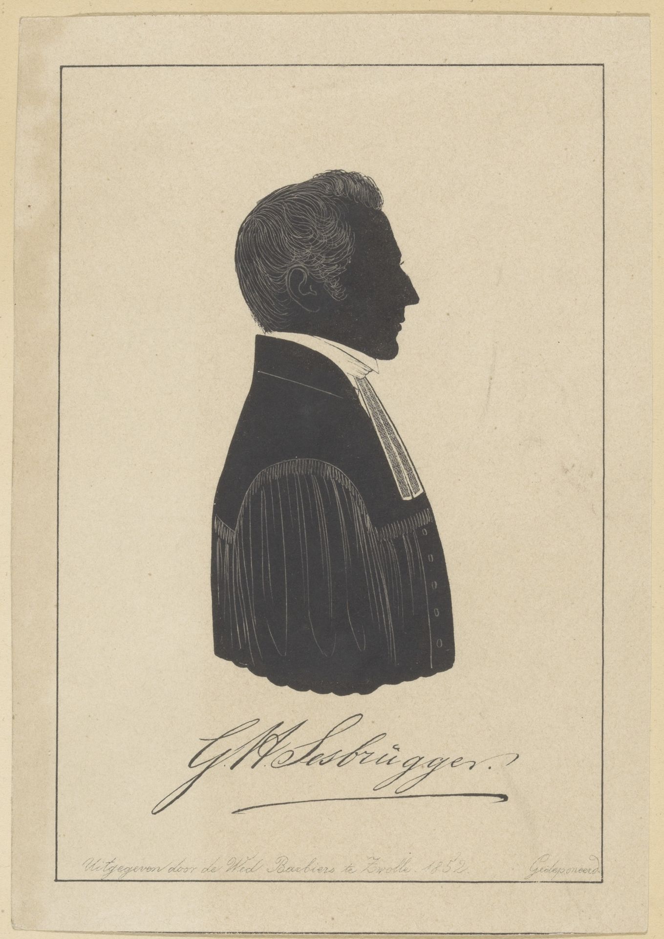 Silhouetportret van Gerhard Hendrik Sesbrugger by Friedrich Heinrich Wilhelm Schröder