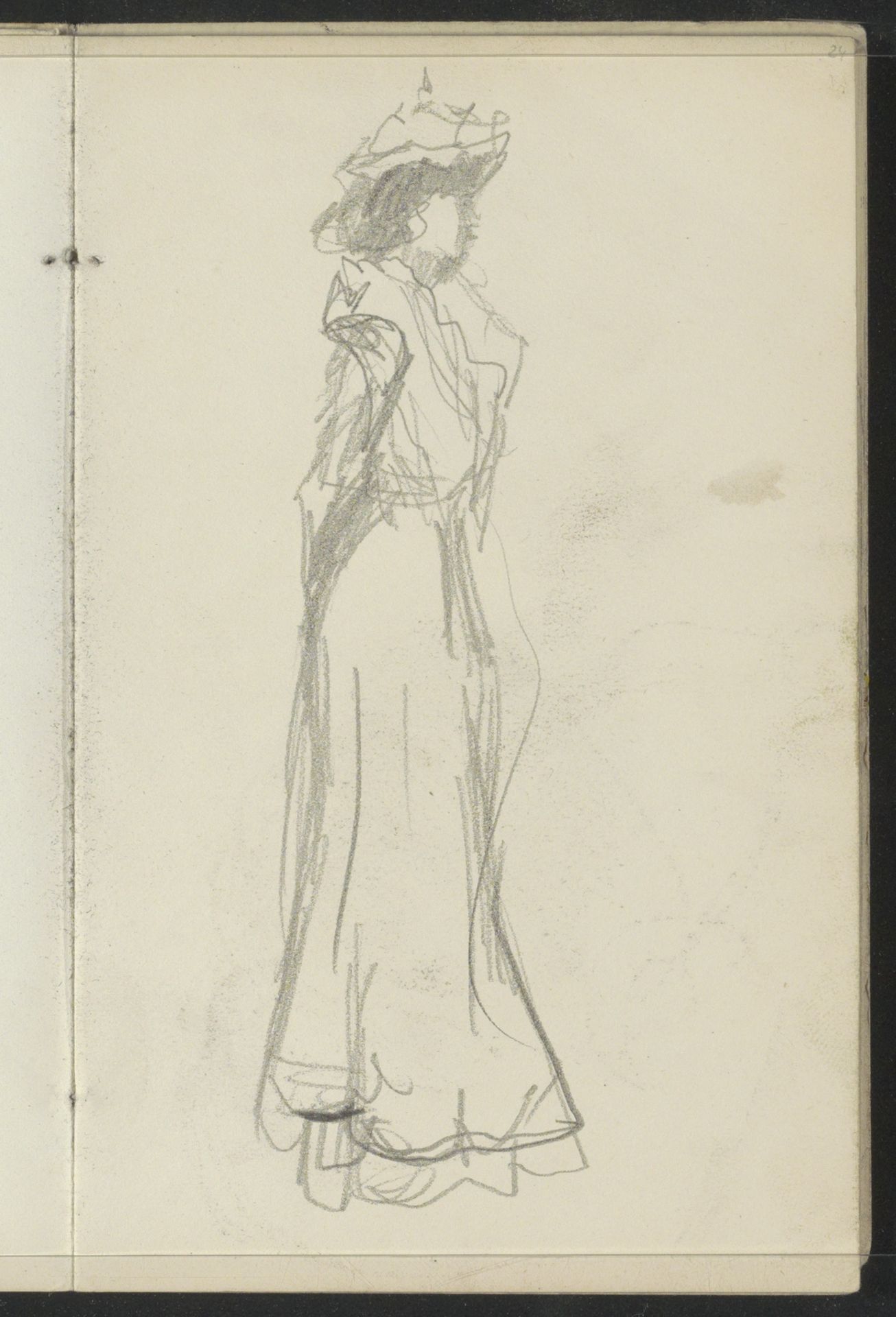 Staande vrouw met hoed, in profiel by Isaac Israels
