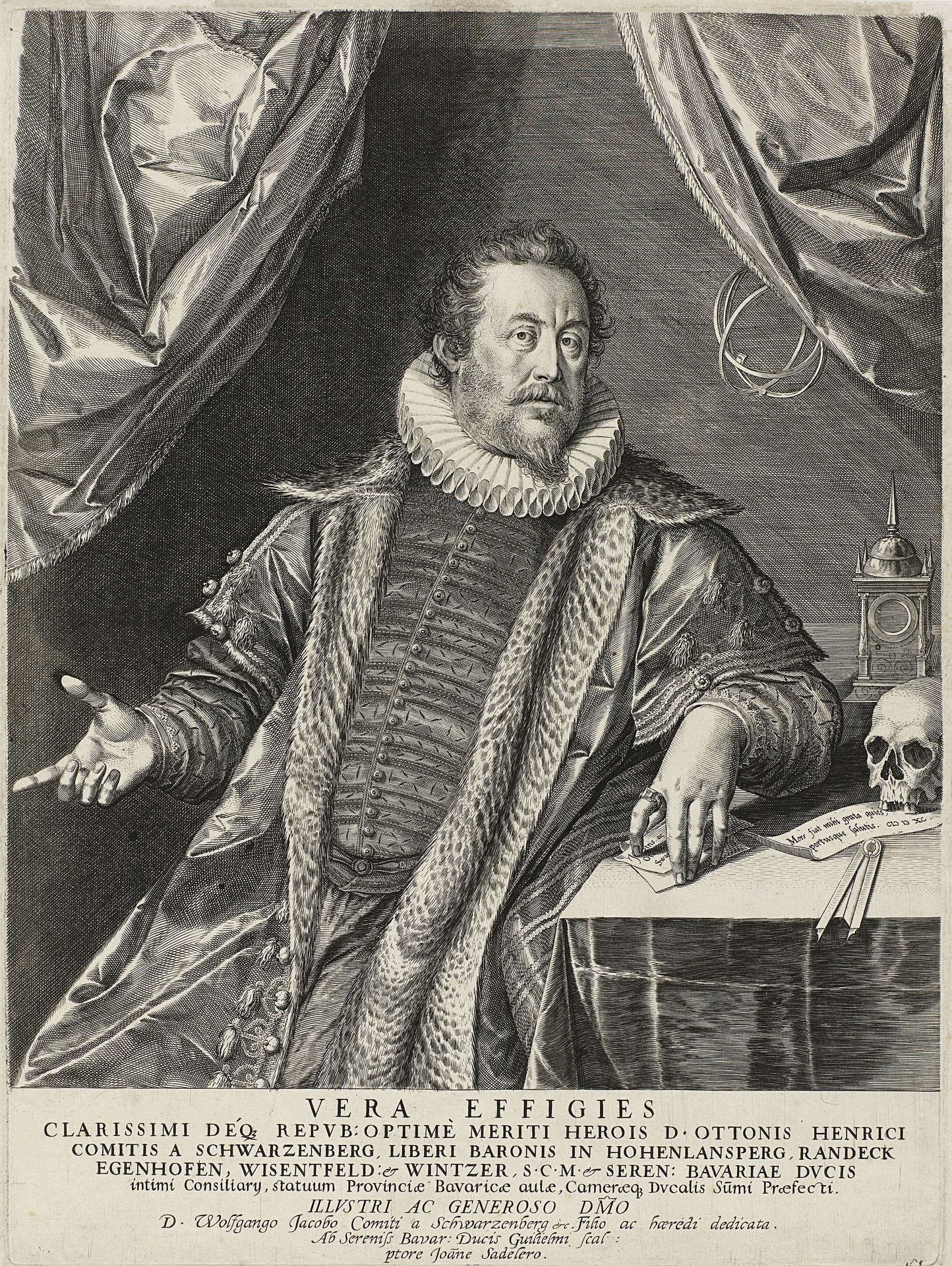 Portret van Otto Heinrich van Schwartzenberg in memoriam by Johann Sadeler I