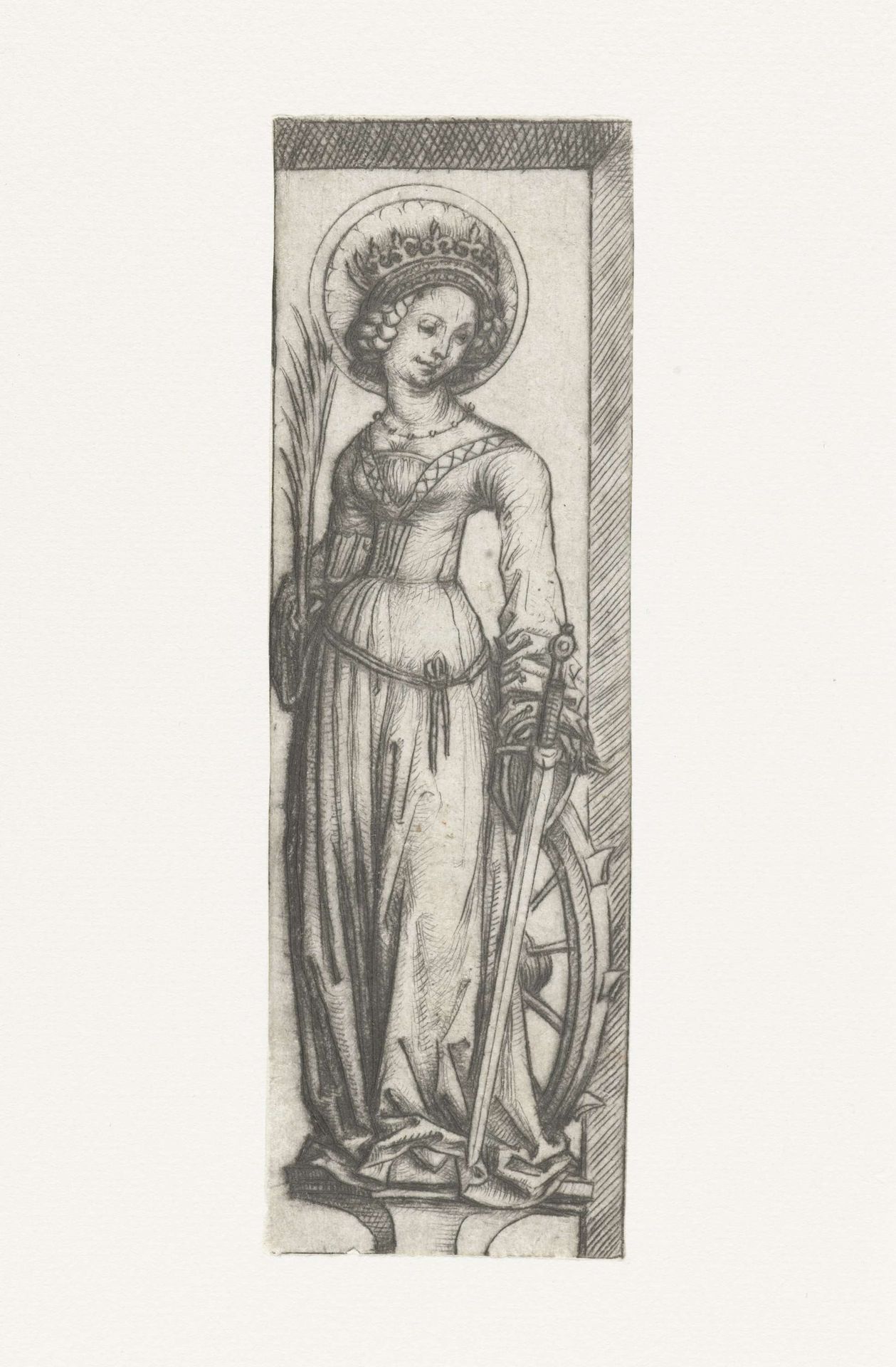 Heilige Catharina in nis by Meester van het Amsterdamse Kabinet