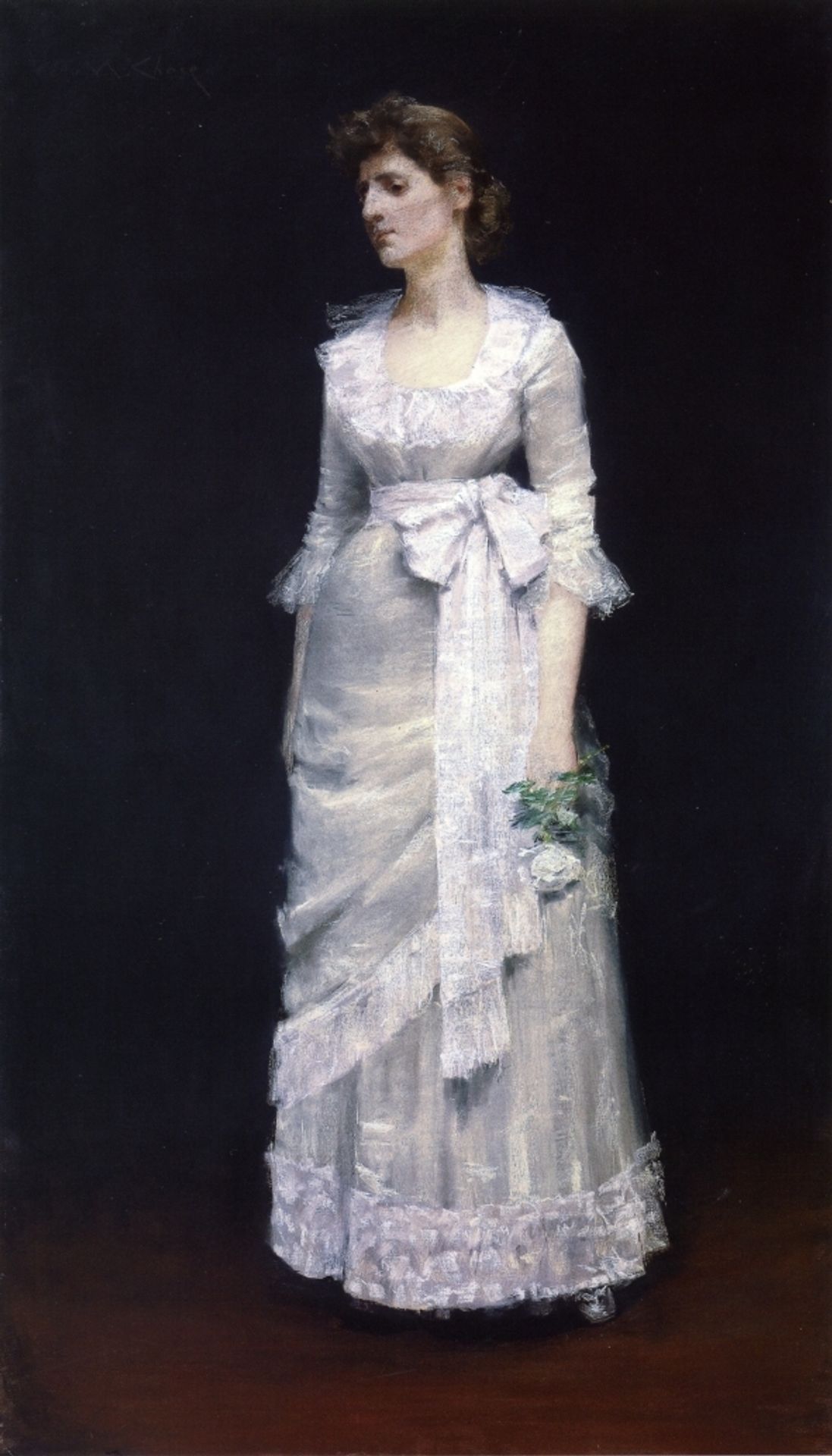 Lady in White Gown by William Merritt Chase