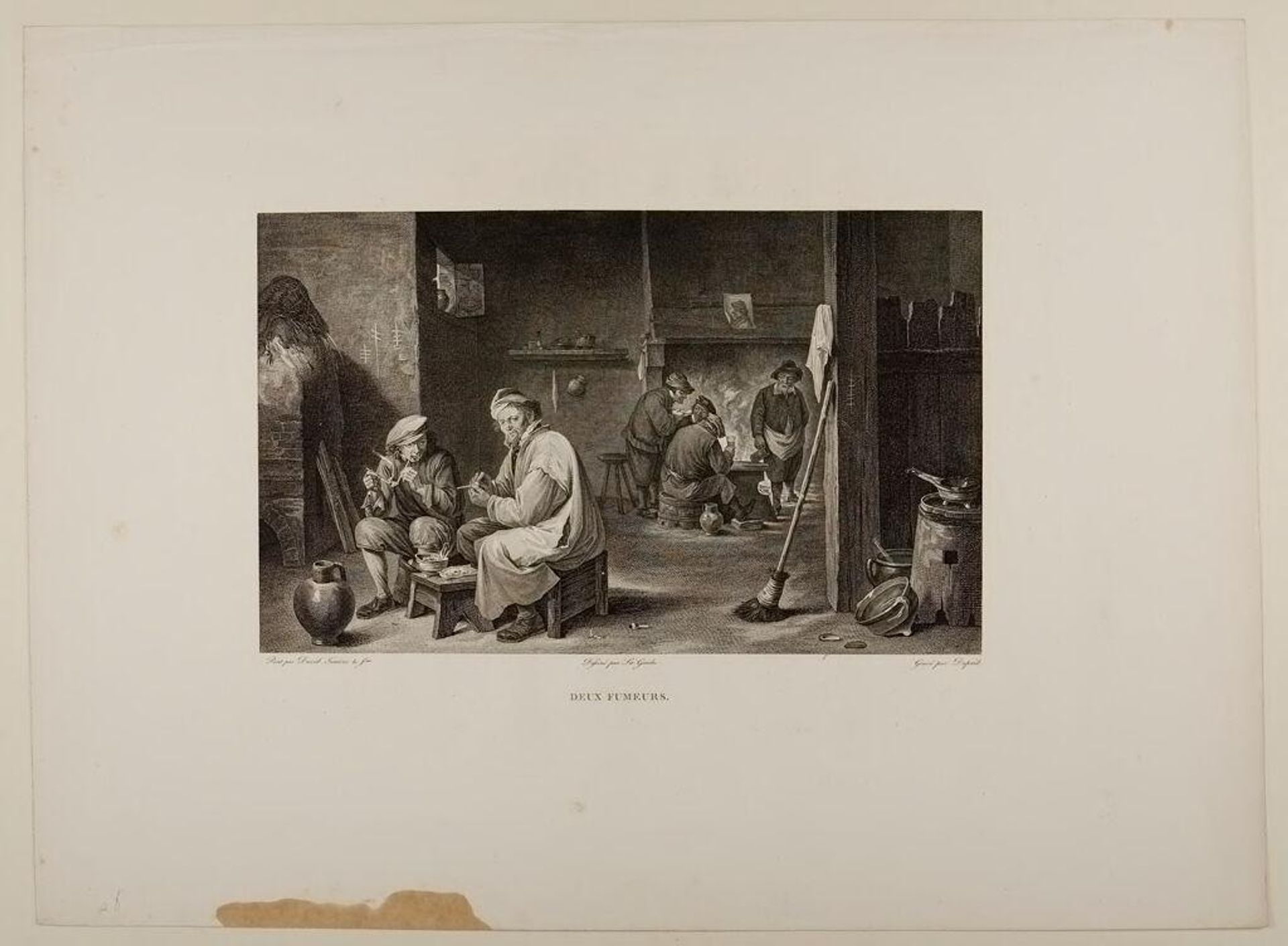 Two Smokers by Jean Baptiste Michel DuprÃ©el