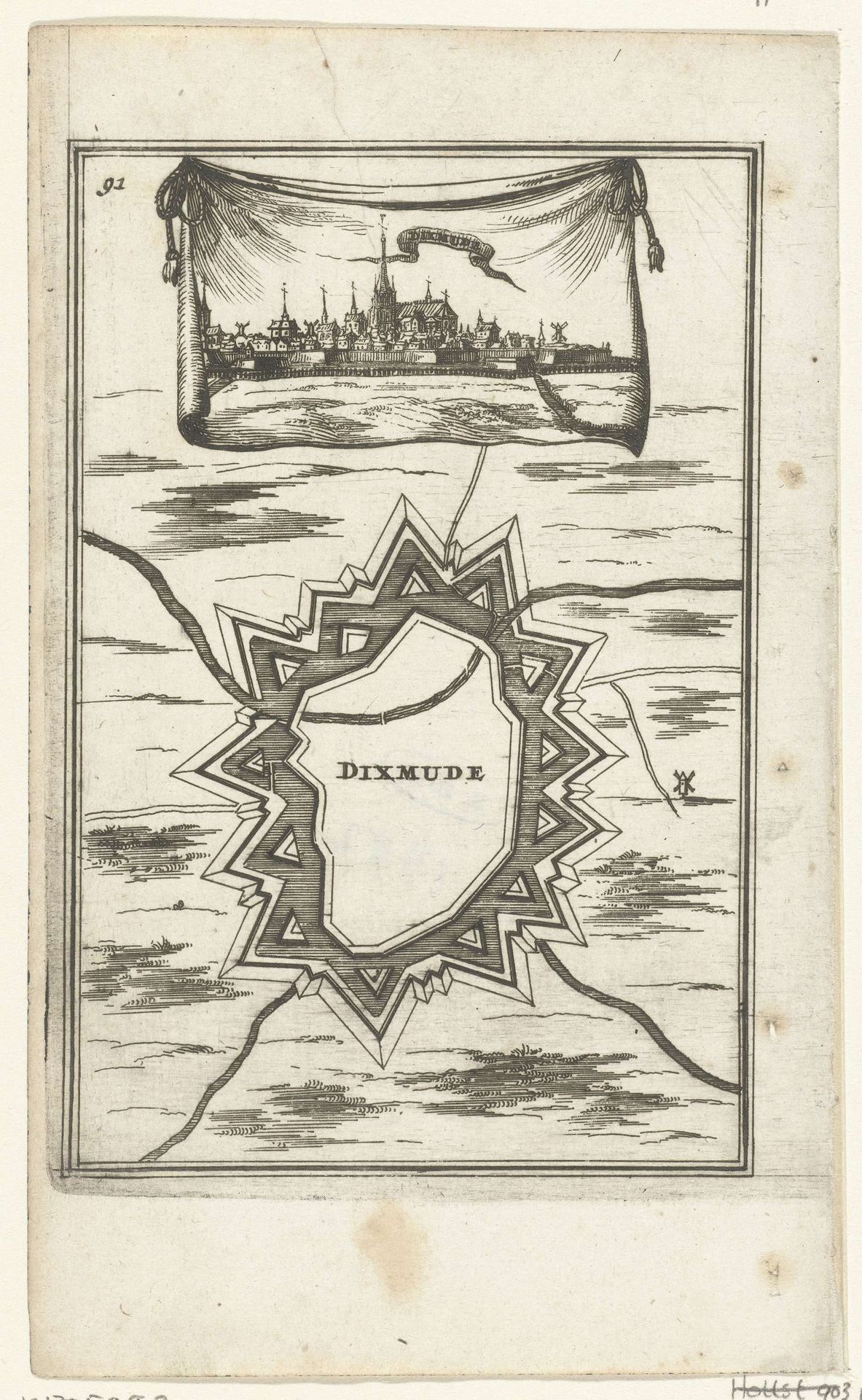 Illustratie voor 'Den Arbeid van Mars' van Allain Manesson Mallet by Romeyn de Hooghe