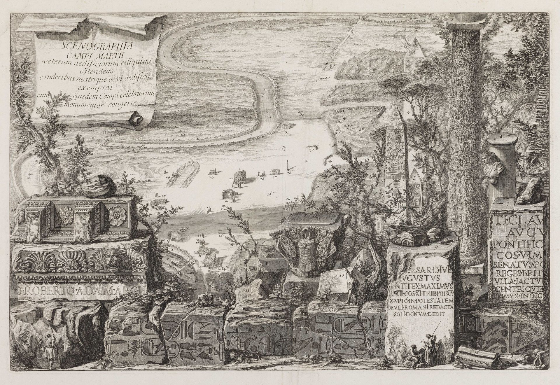 Udsigt over Campus Martius by Giovanni Battista Piranesi