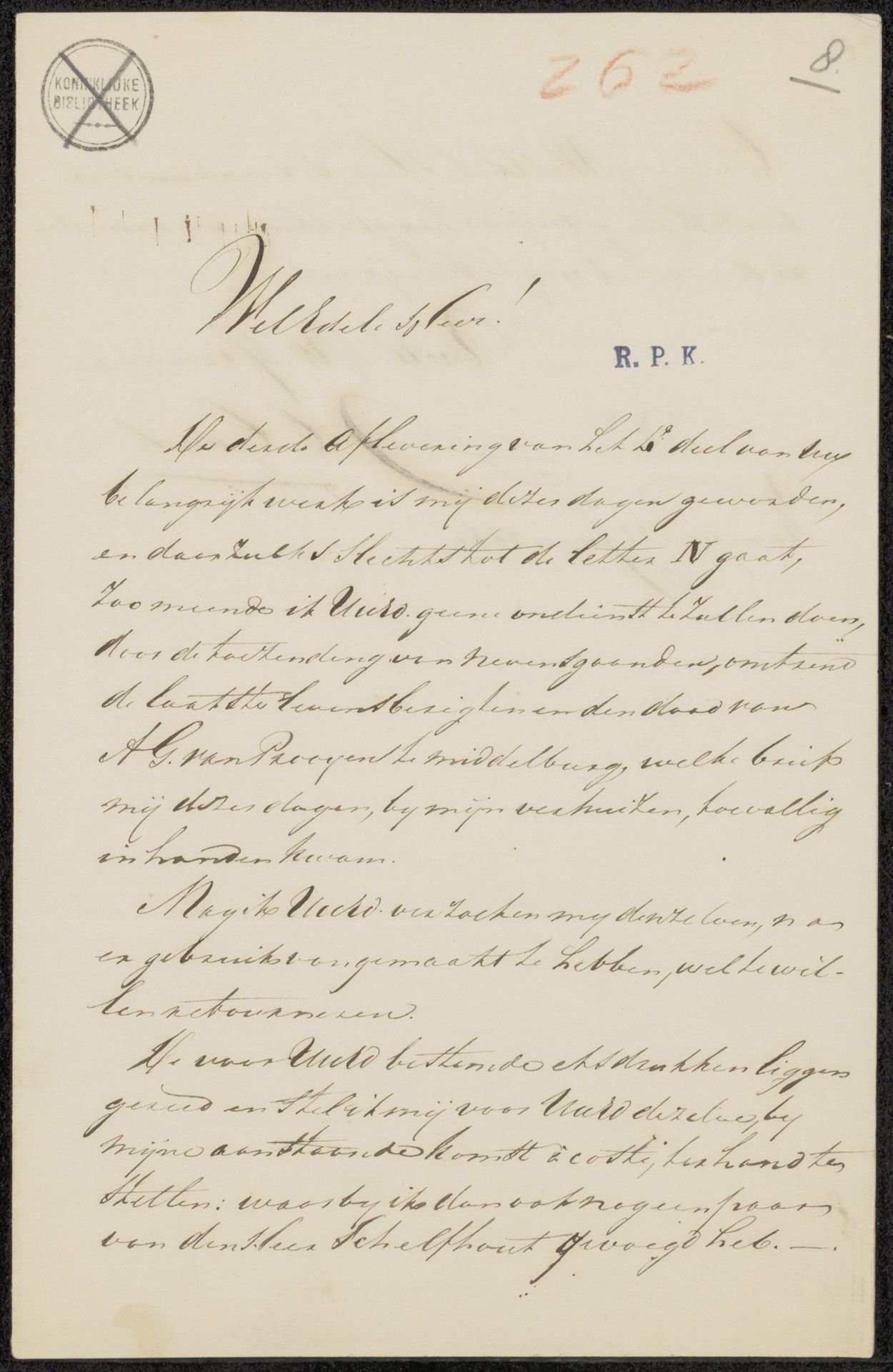 Brief aan Christiaan Kramm by Jacobus Cornelis Gaal