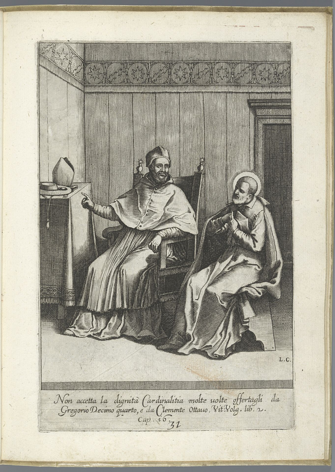 Filippo Neri weigert het kardinaalschap by Luca Ciamberlano