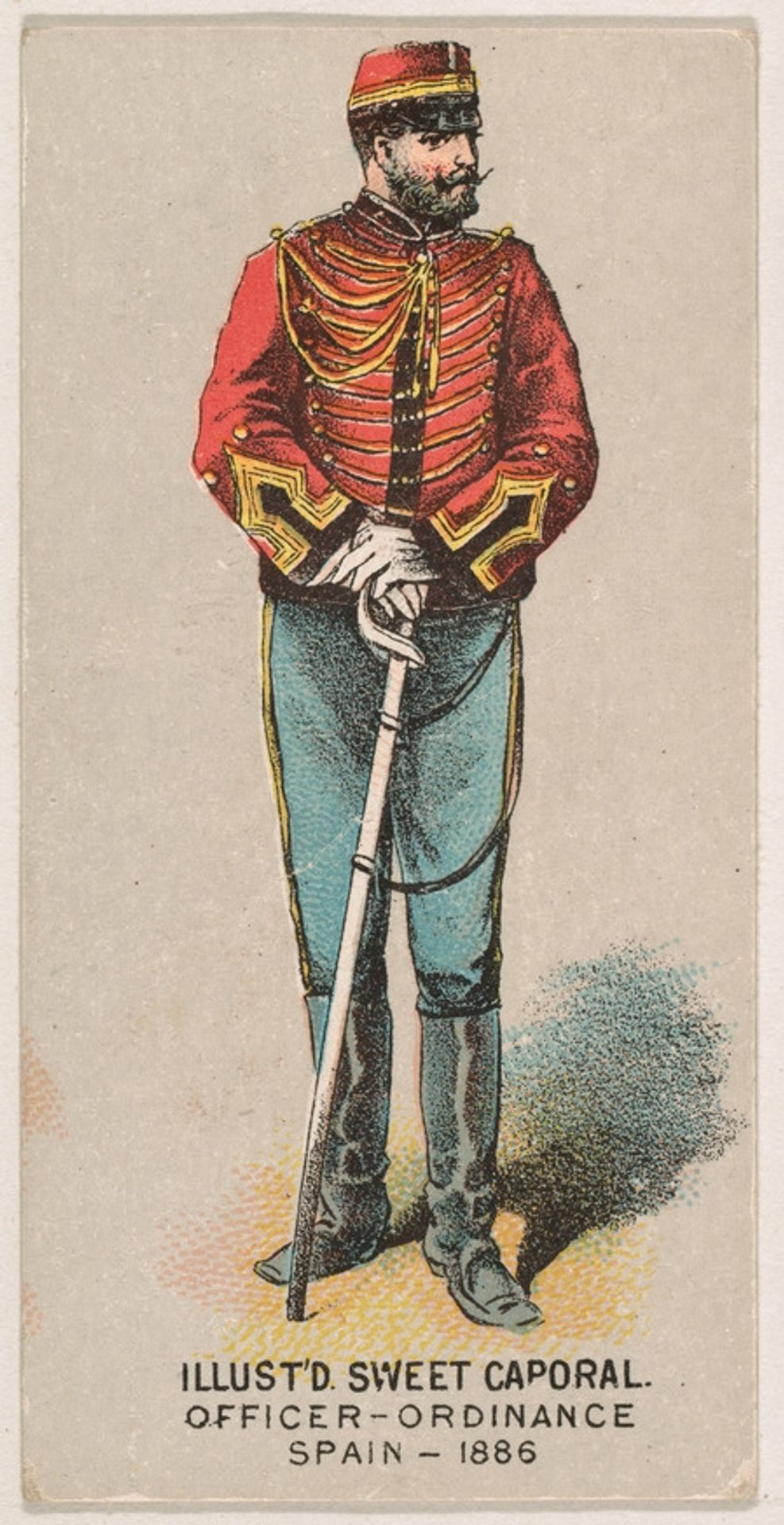 Officer, Ordinance, Spain, 1886, from the Military Series (N224) issued by Kinney Tobacco Company to promote Sweet Caporal Cigarettes by Kinney Brothers Tobacco Company