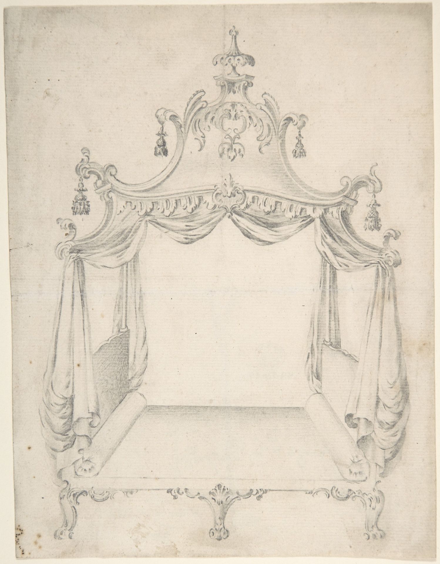 Design for a Four-poster Bed with Hangings by Anonymous