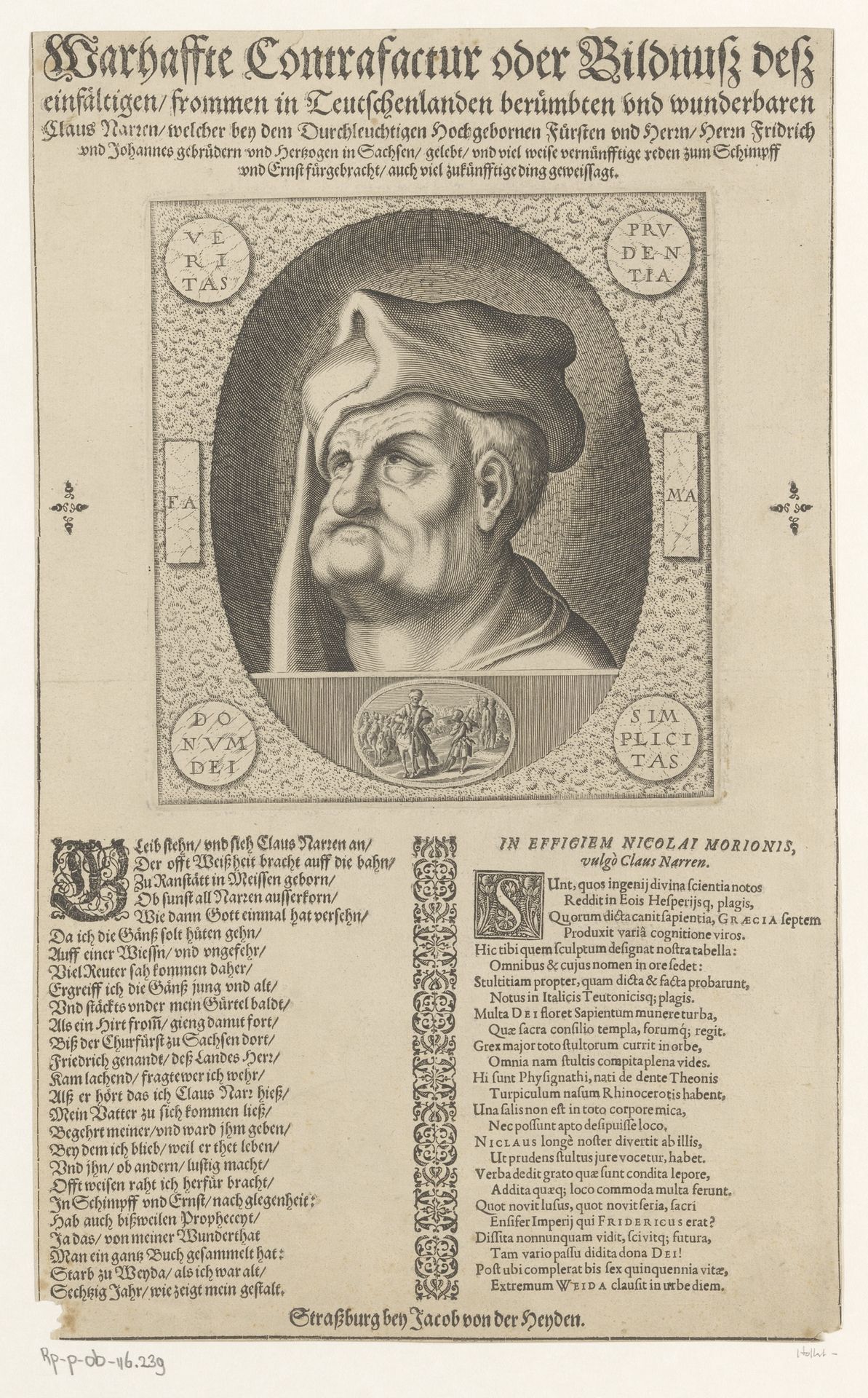 Portret van Claus Narr by Jacob van der Heyden