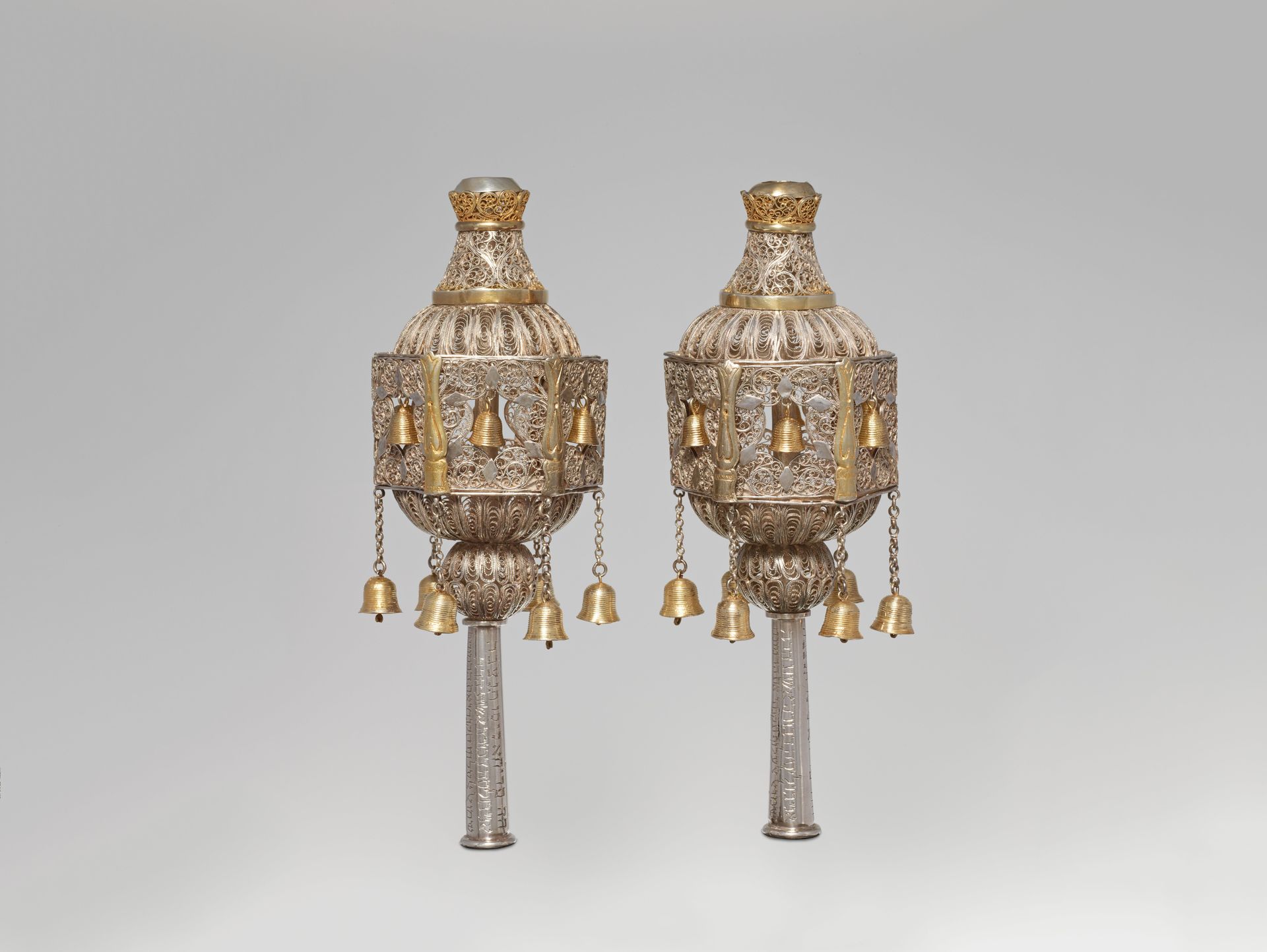 Rimmonim (Torah finial) (one of a pair) by Anonymous