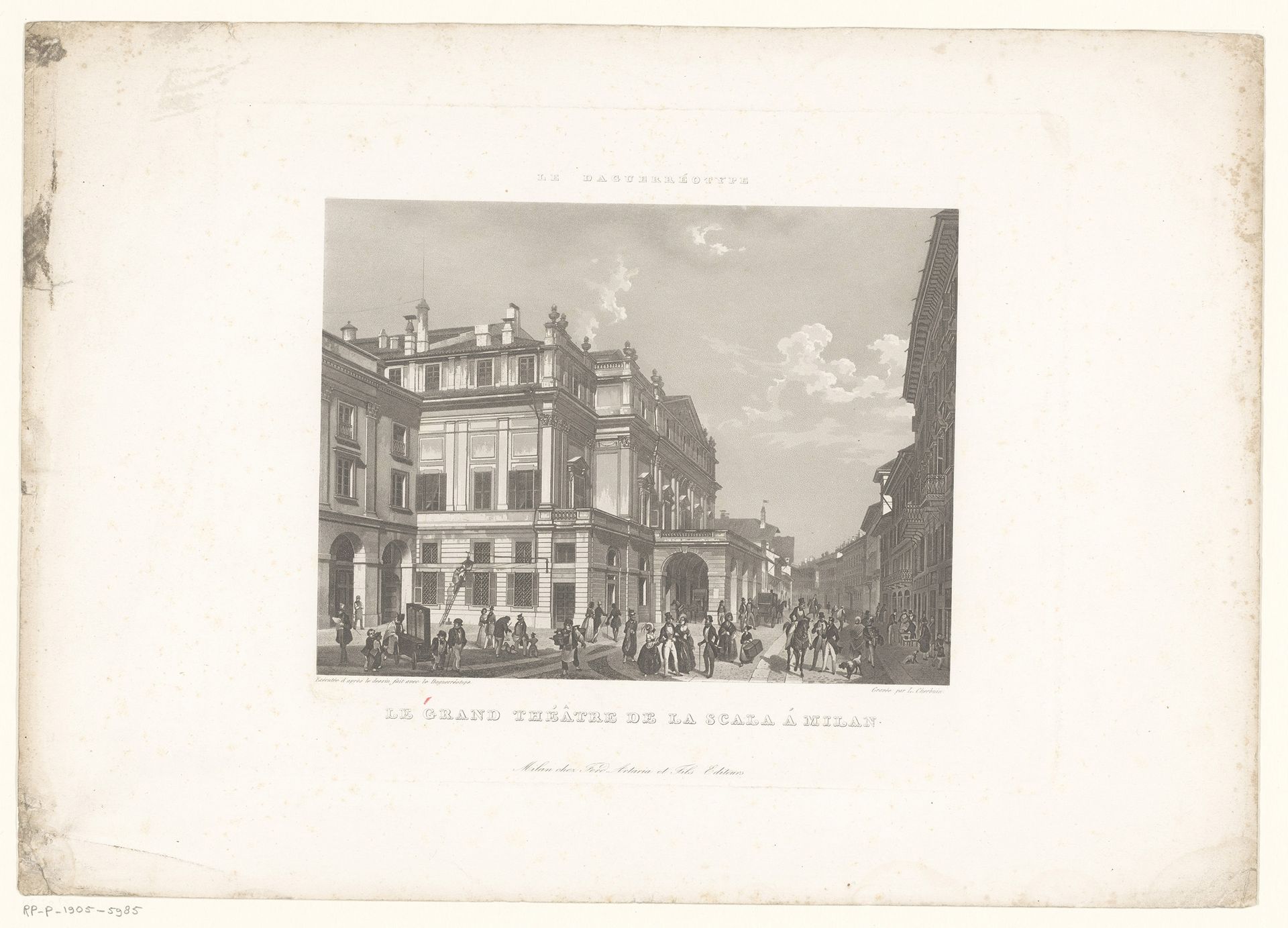 Gezicht op het Teatro alla Scala te Milaan by Louis Cherbuin
