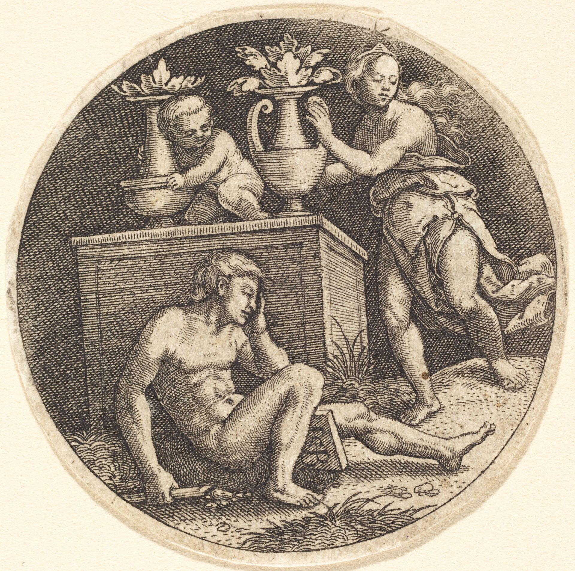 Youth Sleeping before an Altar by Jakob Binck