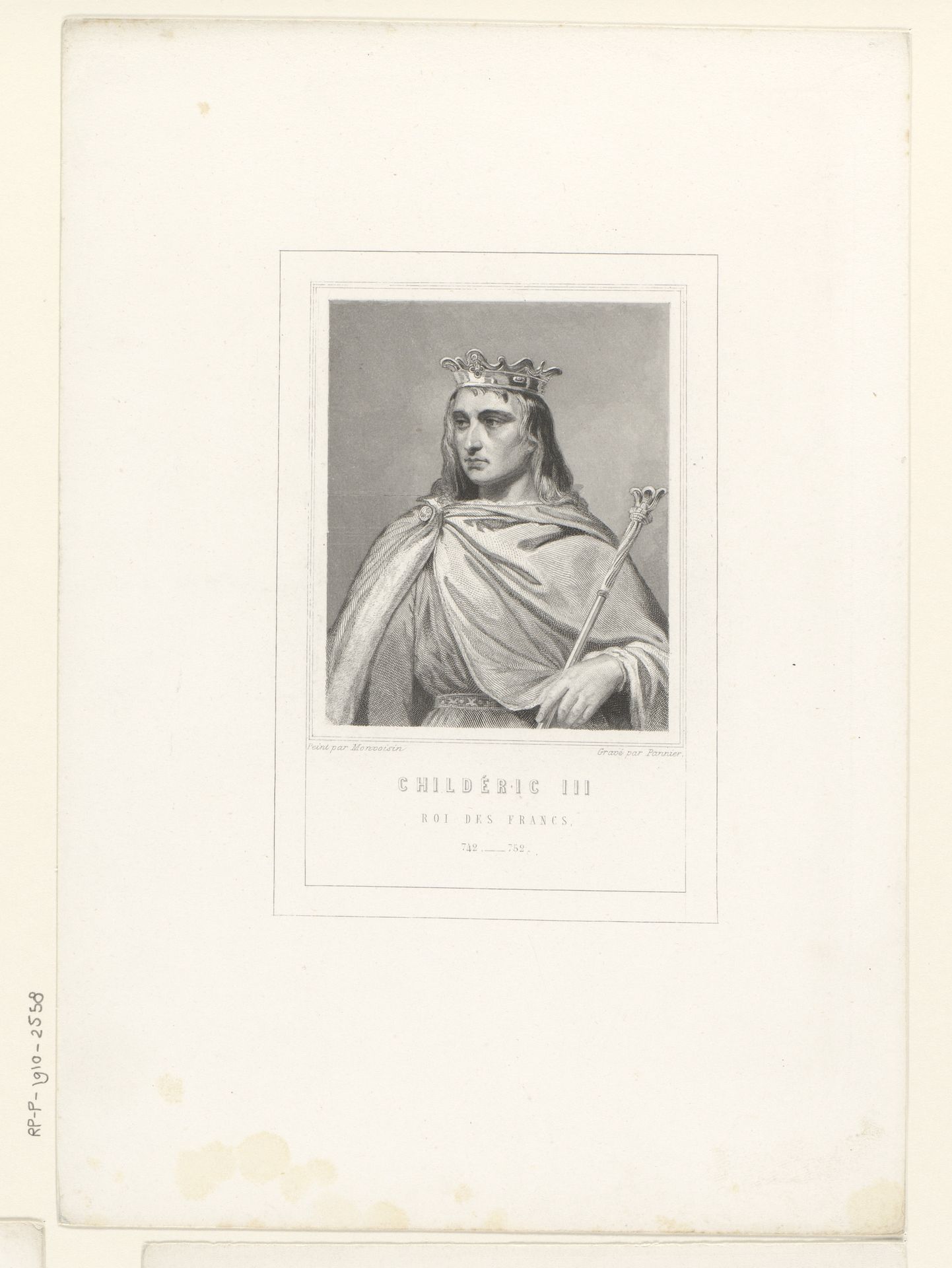 Portret van Childerik III by Jacques Etienne Pannier