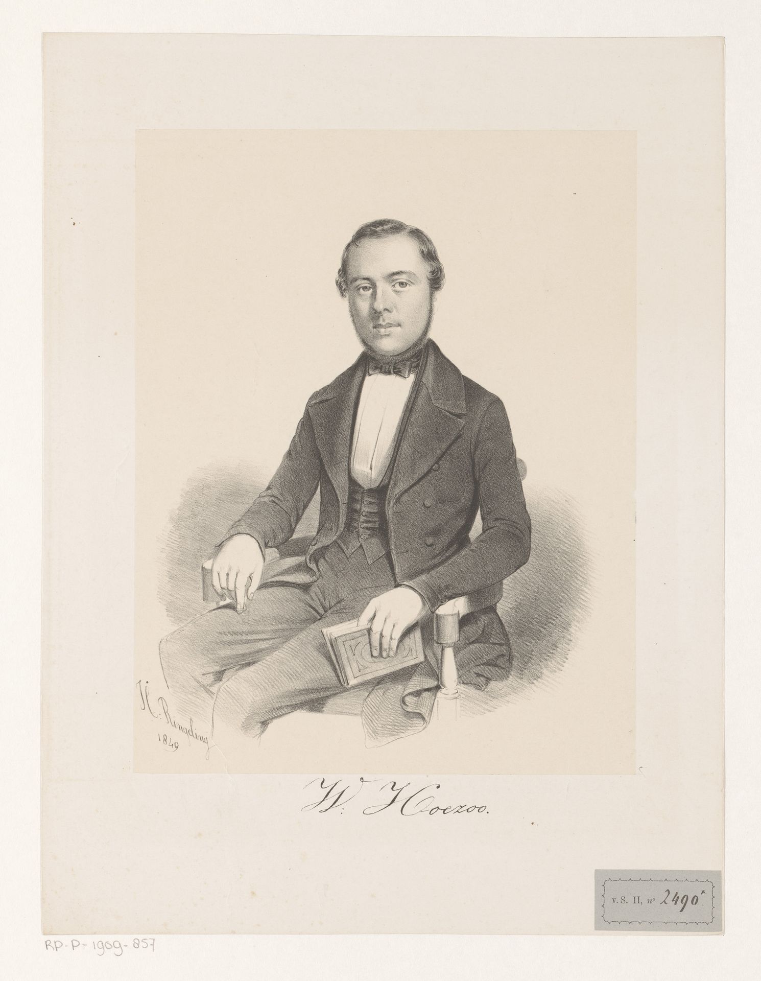 Portret van W. Hoezoo by Hendrik Ringeling