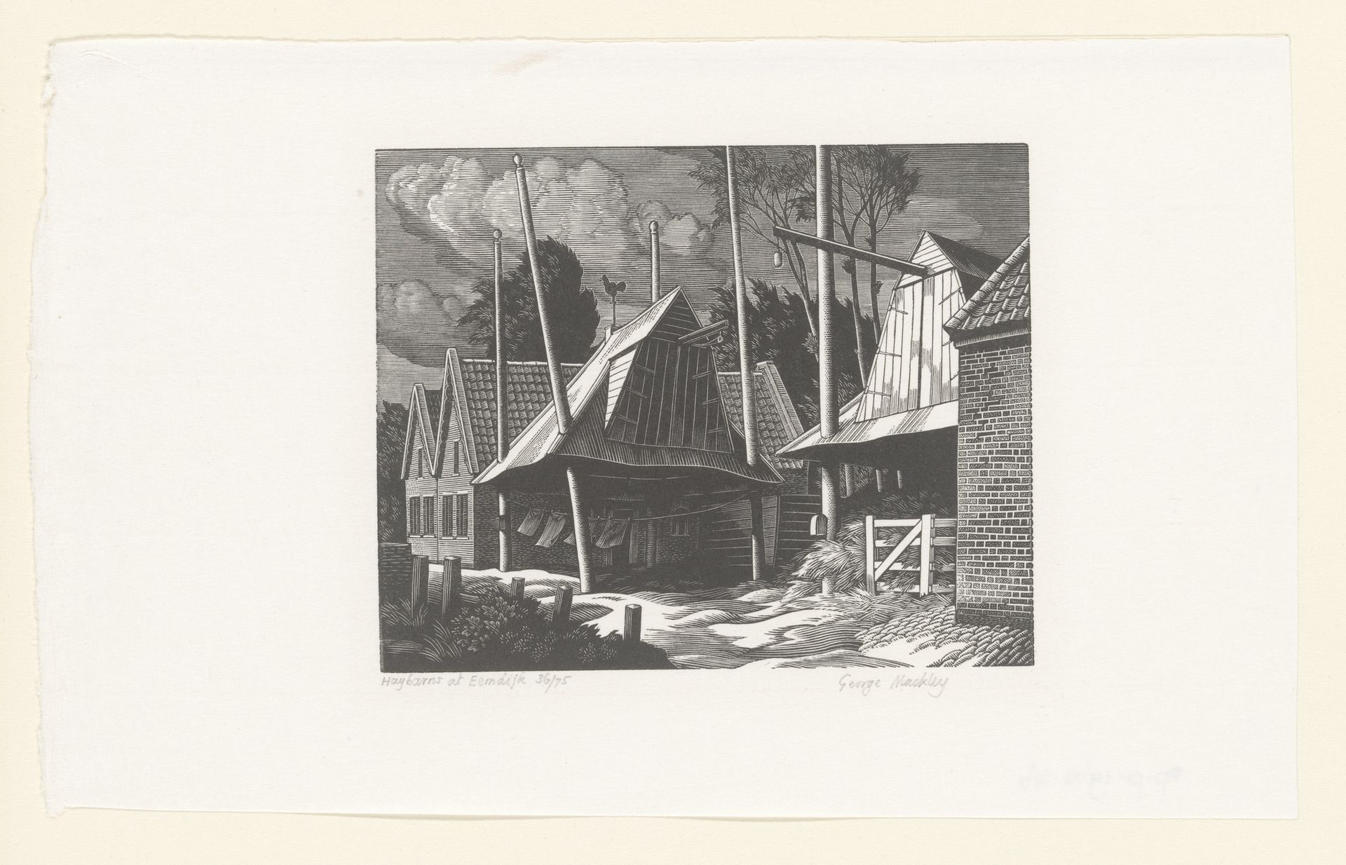 Hooischuren bij de Eemdijk by George Mackley