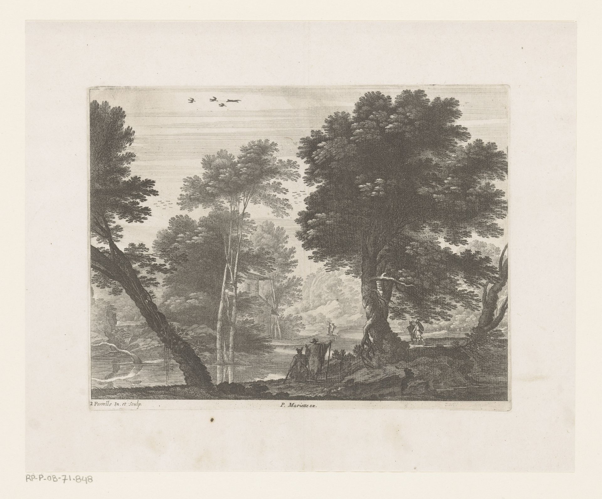 Boslandschap met rivier by Nicolas Perelle