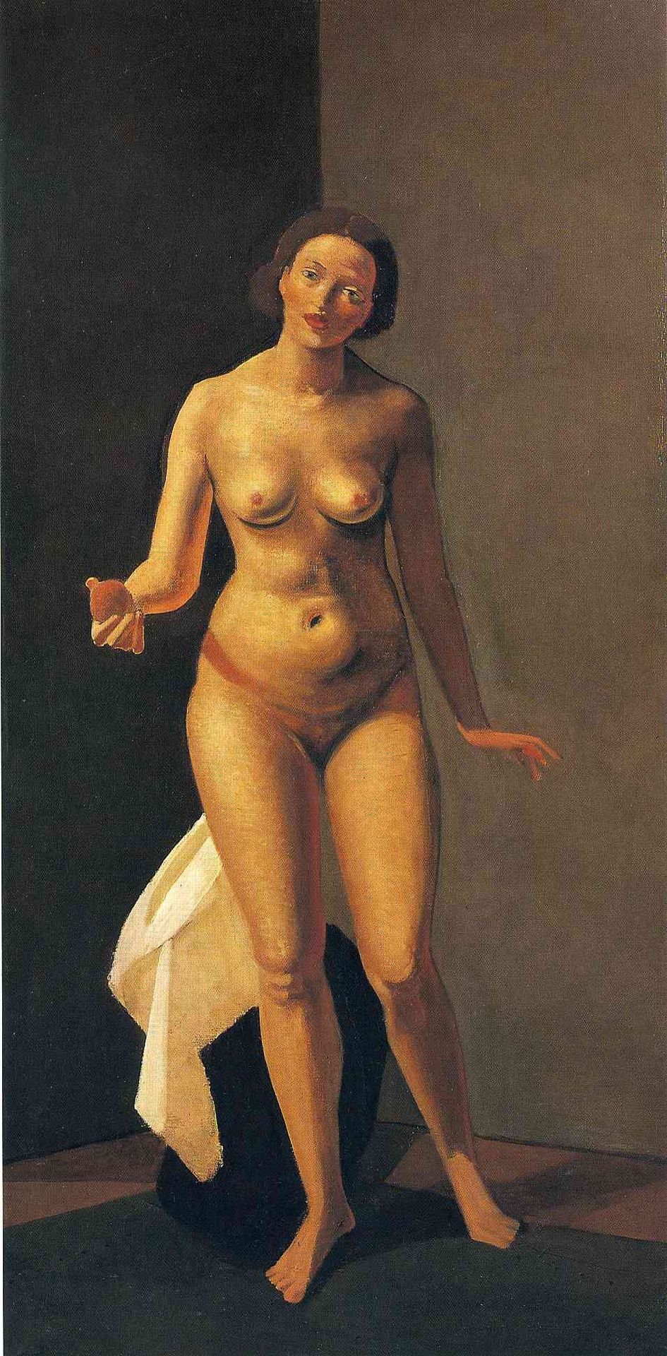Female nude holding apple by Andre Derain
