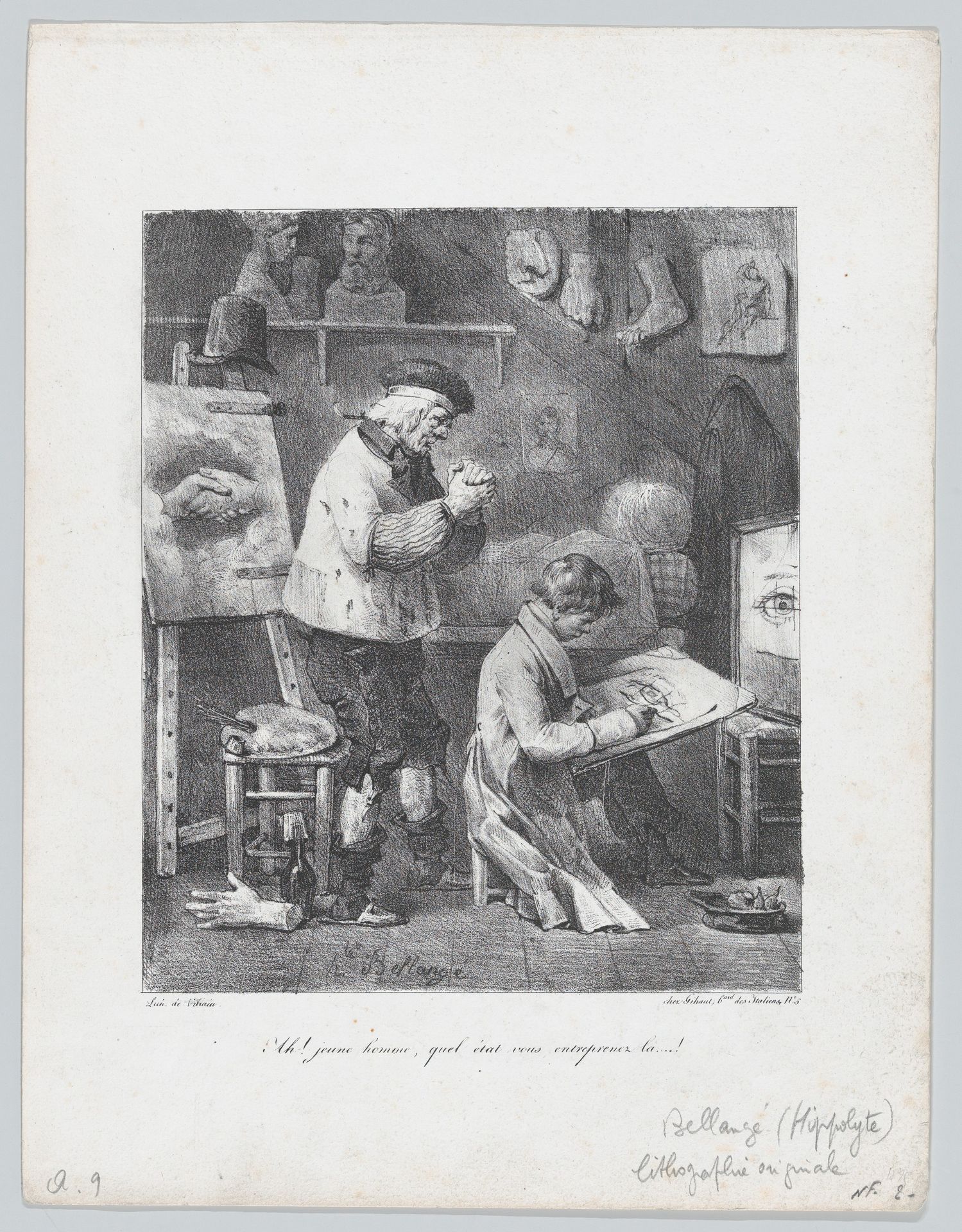 Ah! Young Man! What a record you have undertaken here...! by Hippolyte Bellangé