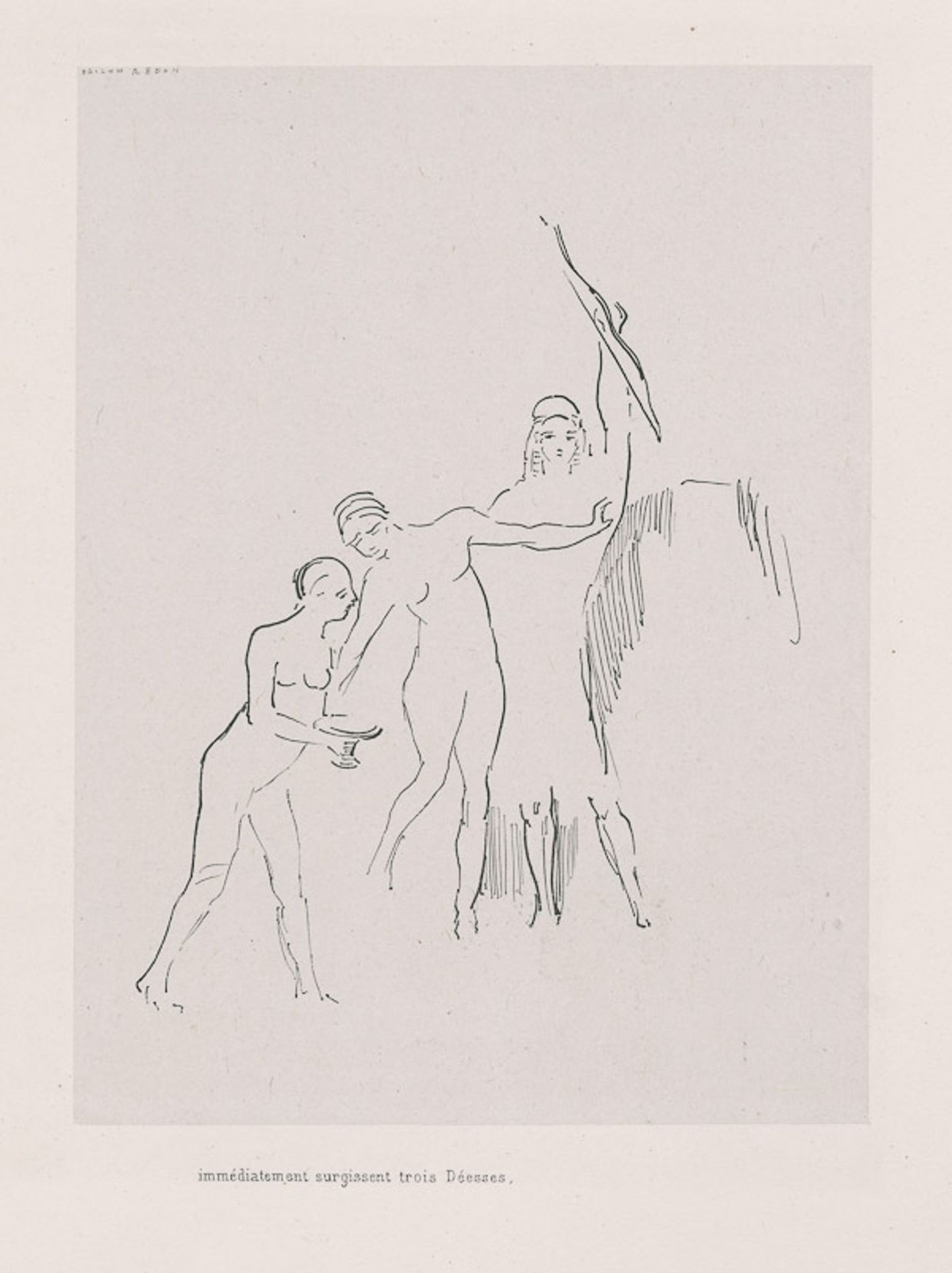 Immediately three goddesses arise (plate 11) by Odilon Redon