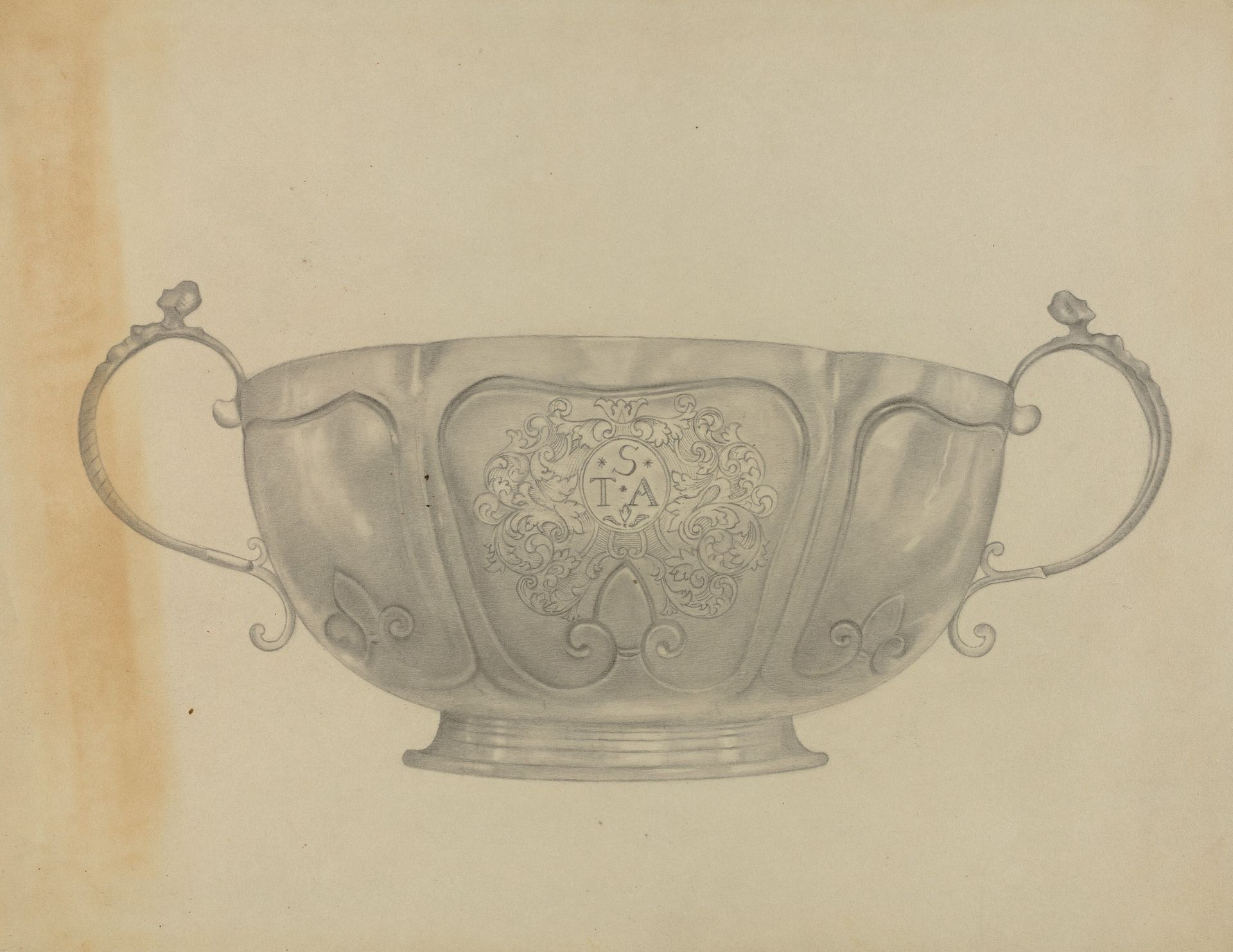 Two Handled Silver Bowl by Isidore Steinberg