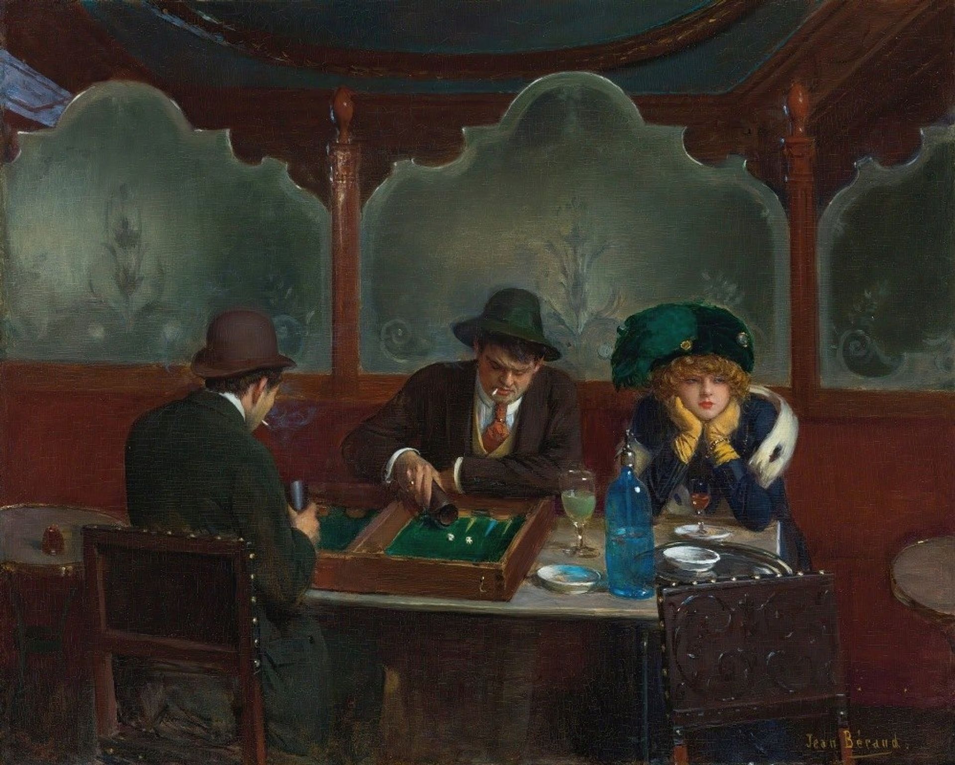Les joueurs de jacquet backgammon by Jean Béraud