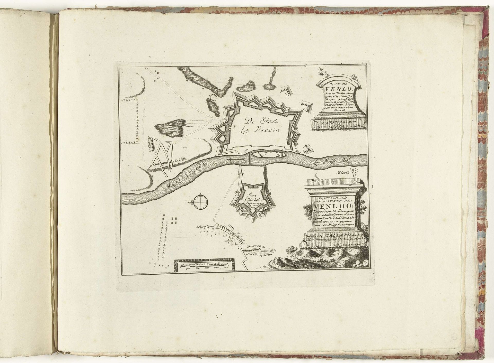 Plattegrond van Venlo, ca. 1701-1713 by Abraham Allard