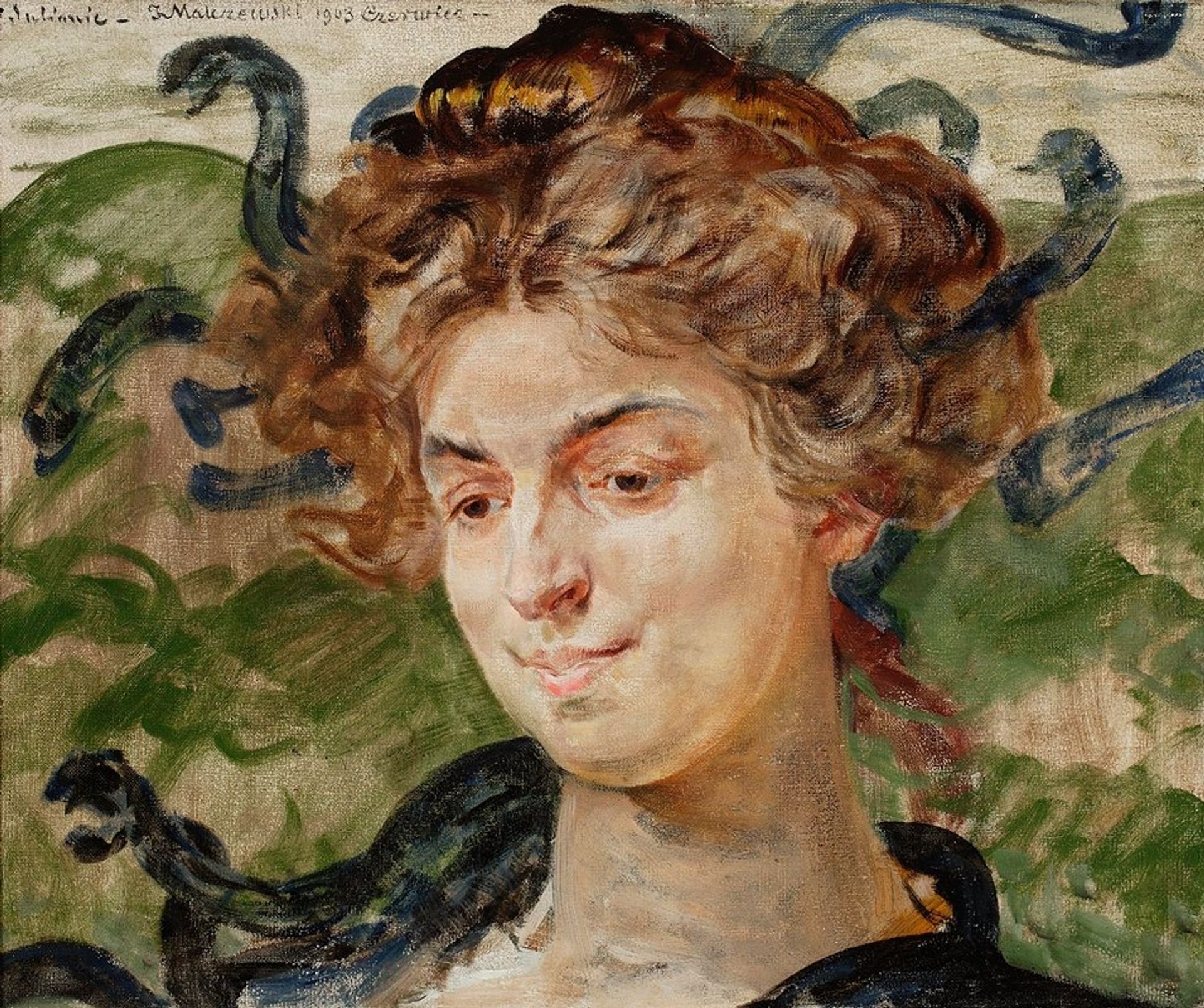 Portrait of Helena Sulima, actress, as Gorgon by Jacek Malczewski