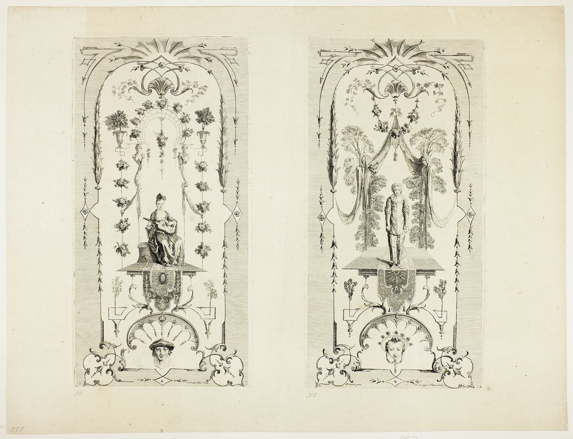 Screen of Six Sheets (311 & 312) by Louis Crépy, Jr.