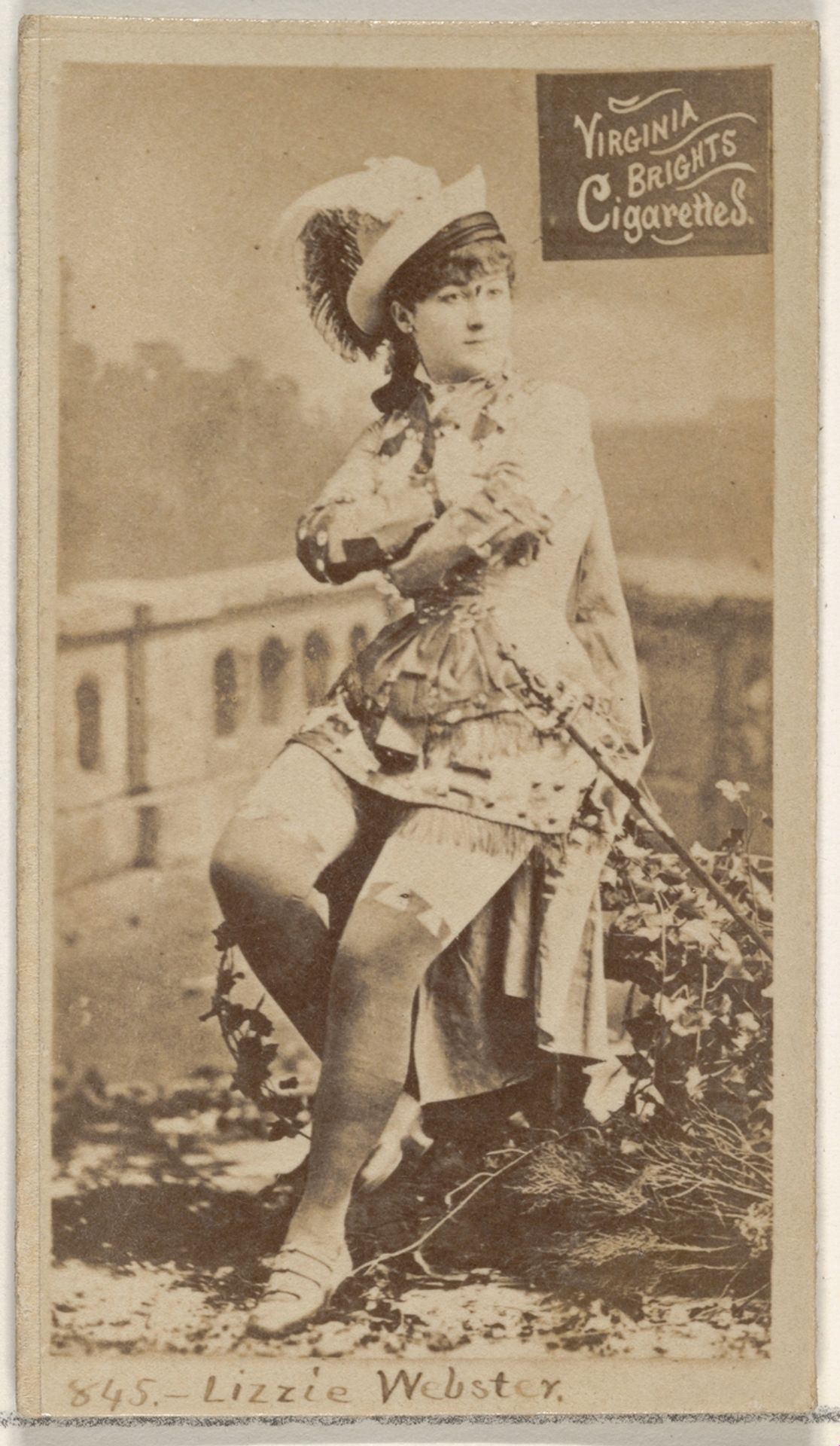 Card 845, Lizzie Webster, from the Actors and Actresses series (N45, Type 2) for Virginia Brights Cigarettes by Allen & Ginter