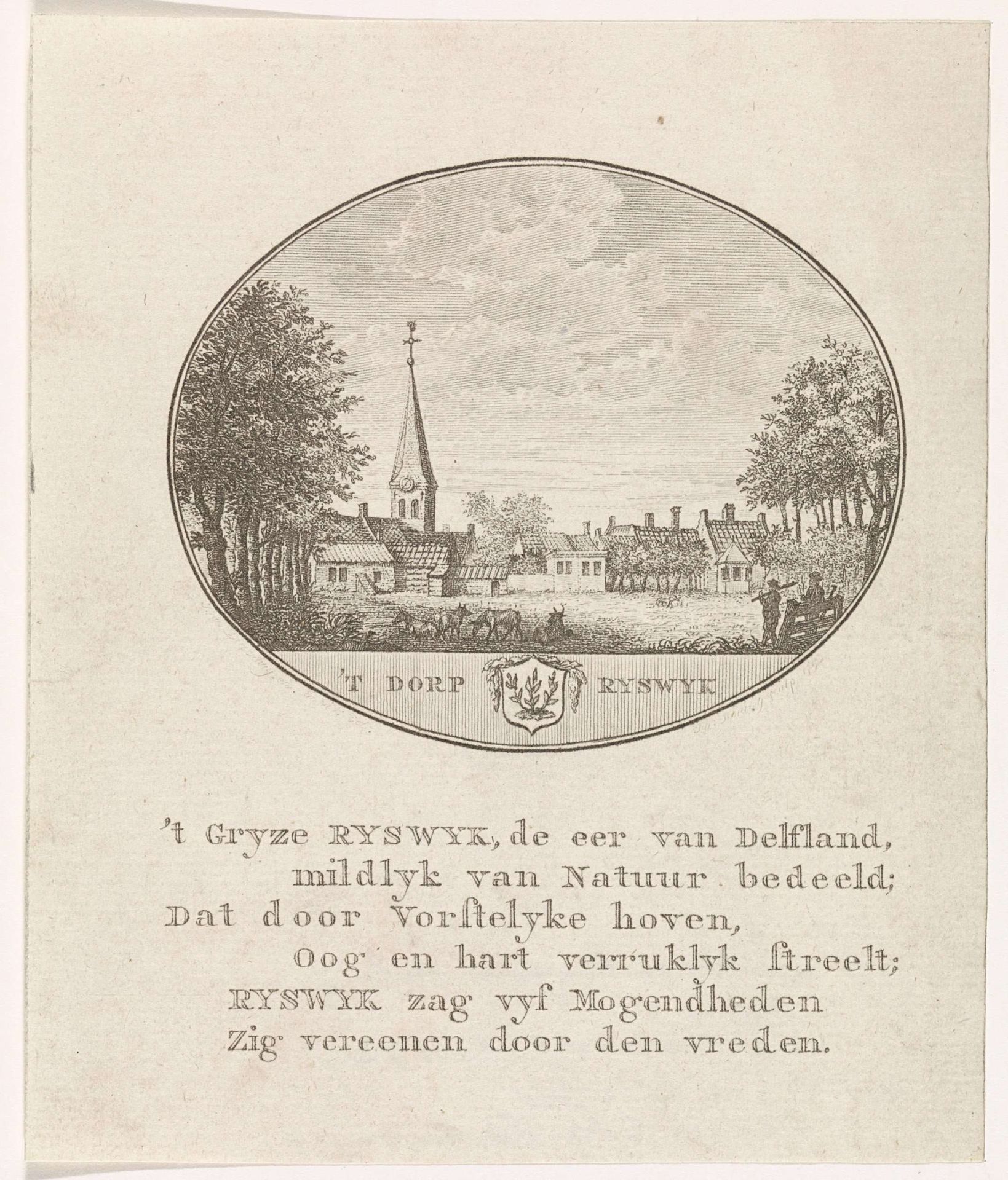 Gezicht op Rijswijk by Theodoor Koning