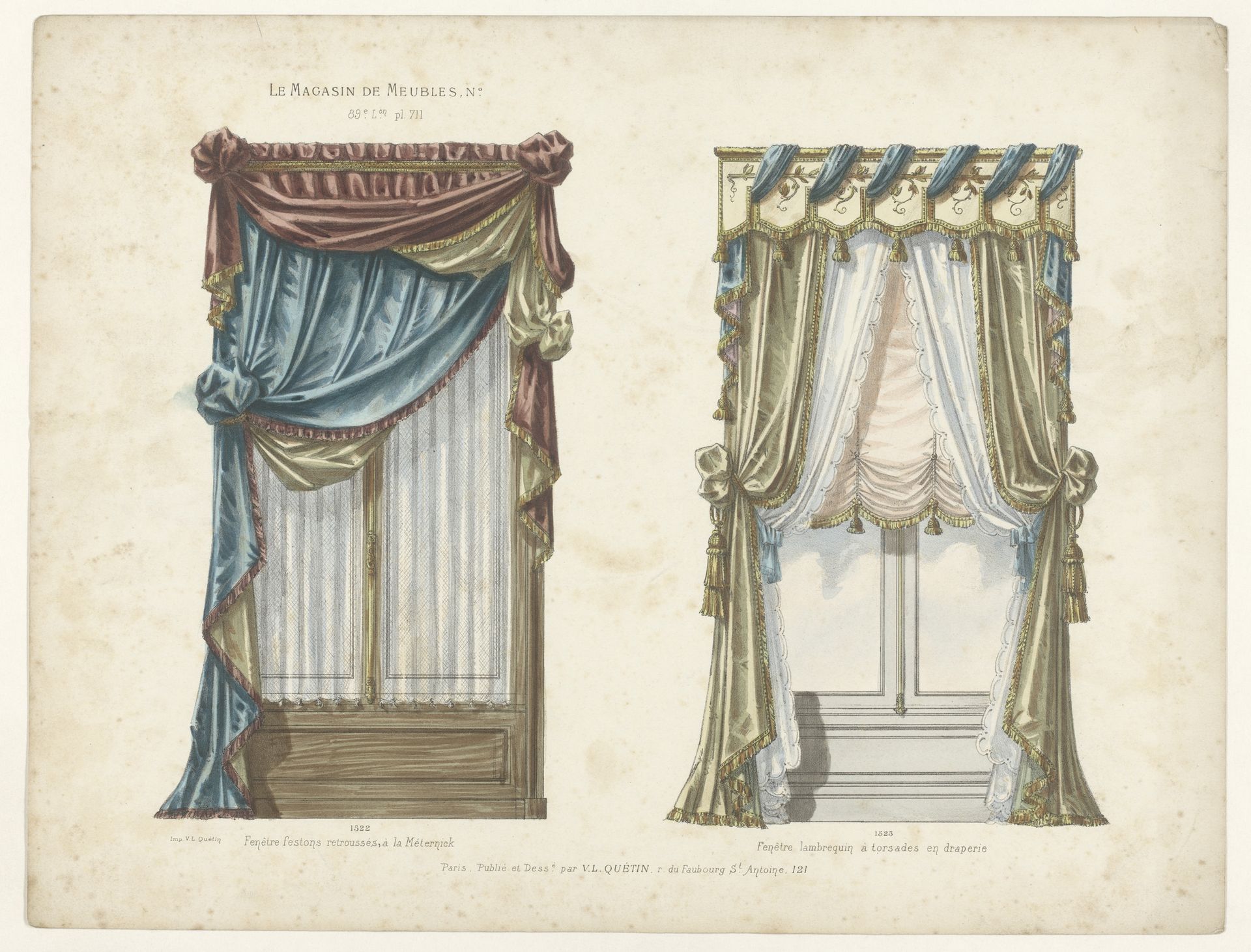 Twee vensters met gordijnen by Anonymous