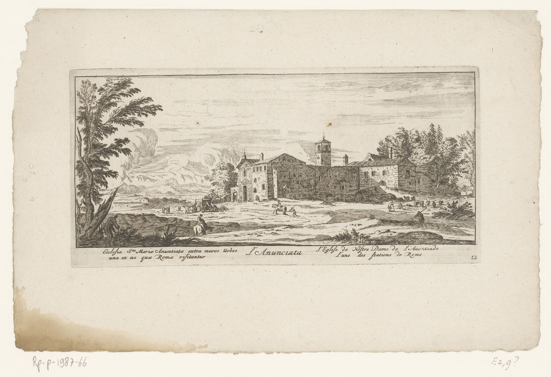 Gezicht op een kerk, te Rome by Anonymous